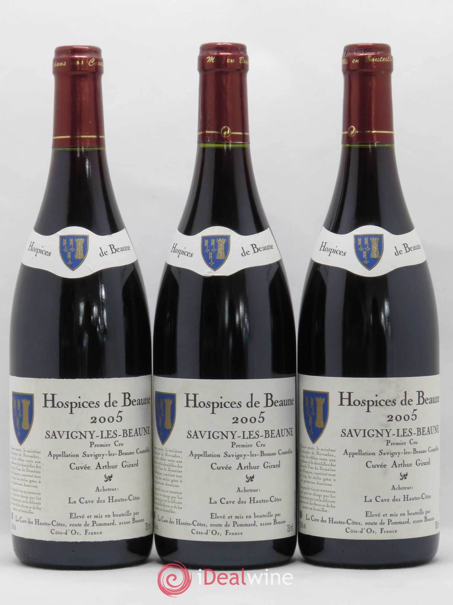 Savigny-lès-Beaune 1er Cru Cuvée Arthur Girard Hospices de Beaune 2005 - Posten von 3 Flaschen - 0