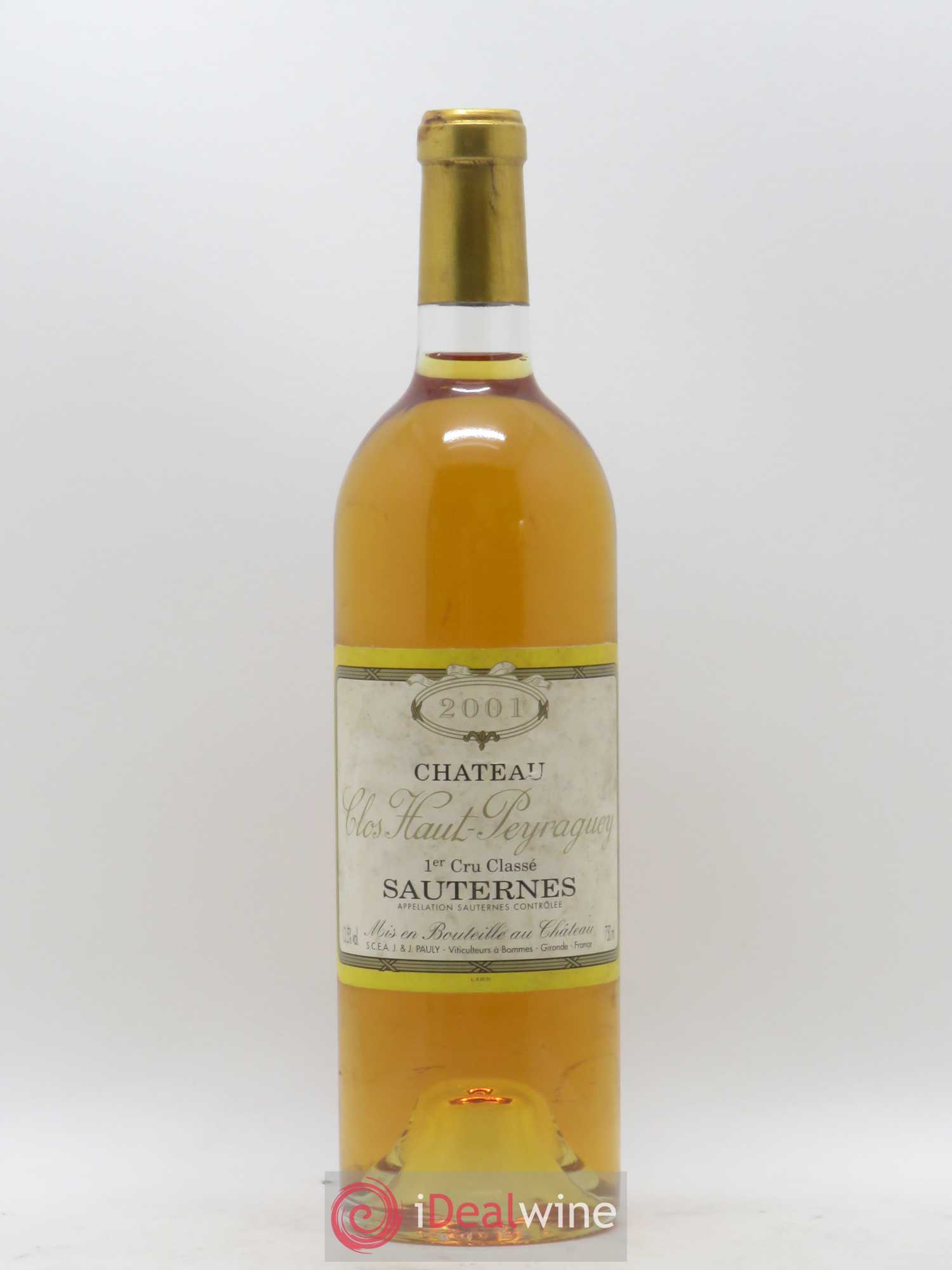 Clos Haut-Peyraguey 1er Grand Cru Classé 2001 - Lot de 1 bouteille - 0