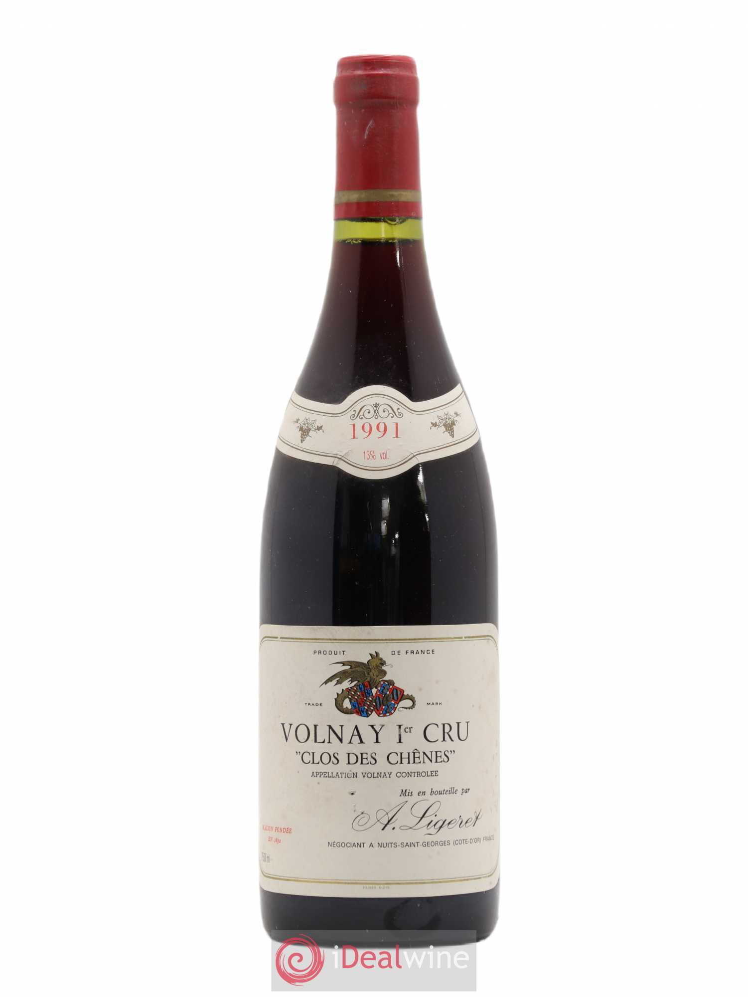 Volnay 1er Cru Clos Des Chênes A.Ligeret 1991 - Posten von 1 Flasche - 0