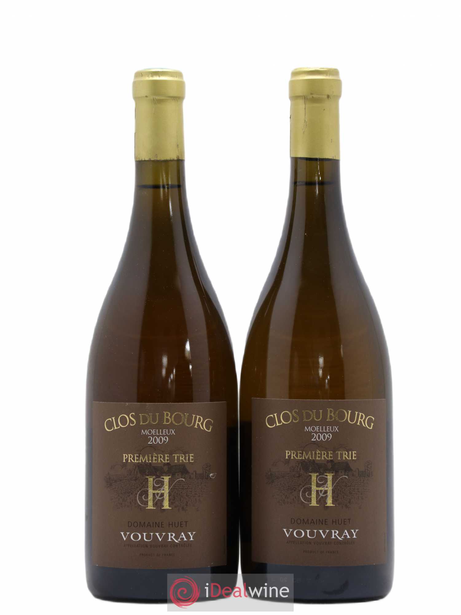 Vouvray Clos du Bourg Moelleux 1ère trie Domaine Huet 2009 - Lotto di 2 bottiglie - 0