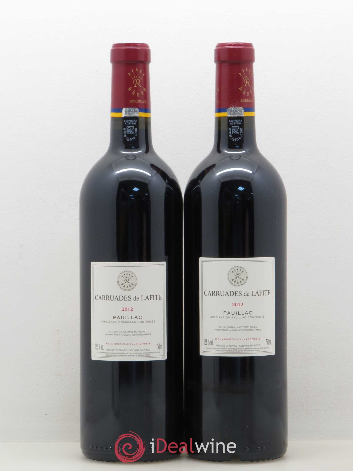 Carruades de Lafite Rothschild Second Vin 2012 - Lot de 2 bouteilles - 1