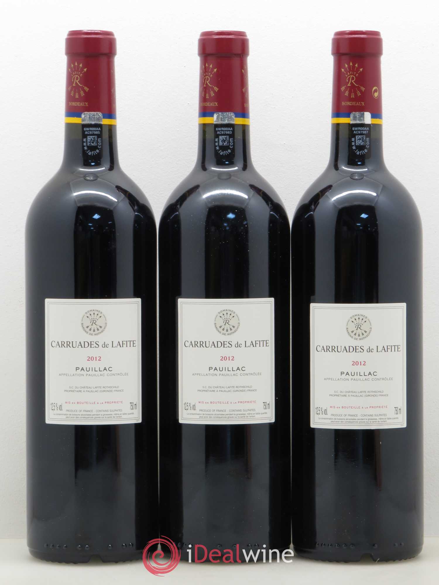 Carruades de Lafite Rothschild Second Vin 2012 - Lot de 3 bouteilles - 1
