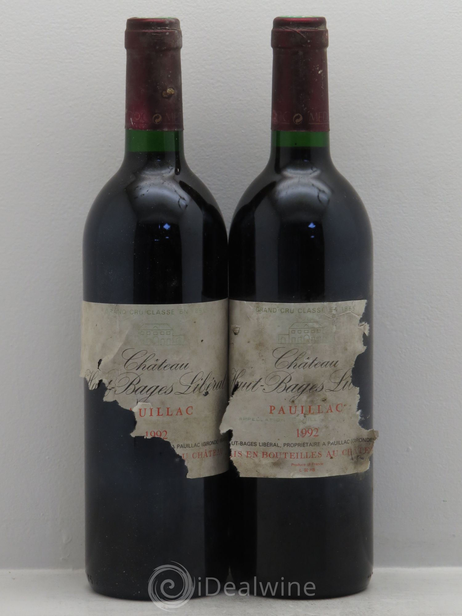 Château Haut Bages Libéral 5ème Grand Cru Classé 1992 - Lot de 2 bouteilles - 0