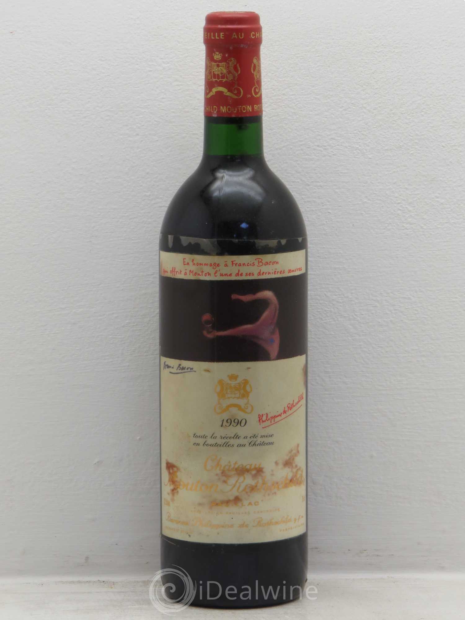 Château Mouton Rothschild 1er Grand Cru Classé 1990 - Lot de 1 bouteille - 0
