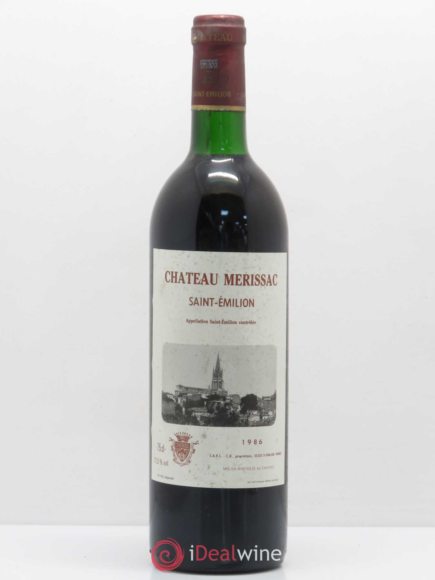 Saint-Émilion Château Merissac (sans prix de réserve) 1986 - Lot de 1 bouteille - 0