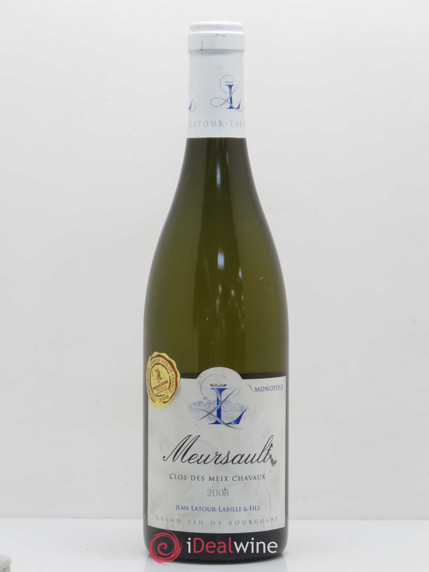 Meursault Clos des Meix Chavaux Jean Latour-Labille et fils 2003 - Posten von 1 Flasche - 0