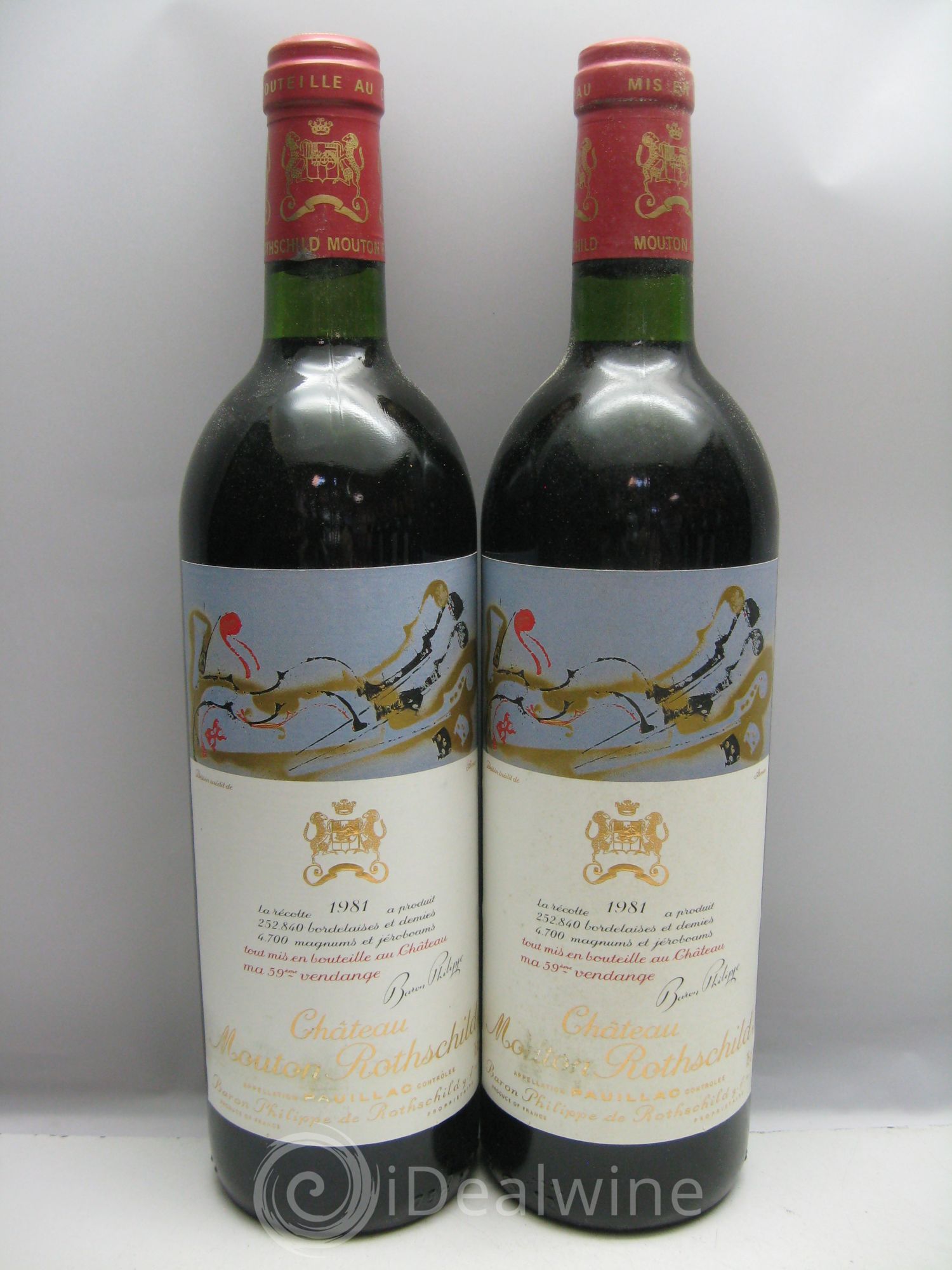 Château Mouton Rothschild 1er Grand Cru Classé 1981 - Lot de 12 bouteilles - 1
