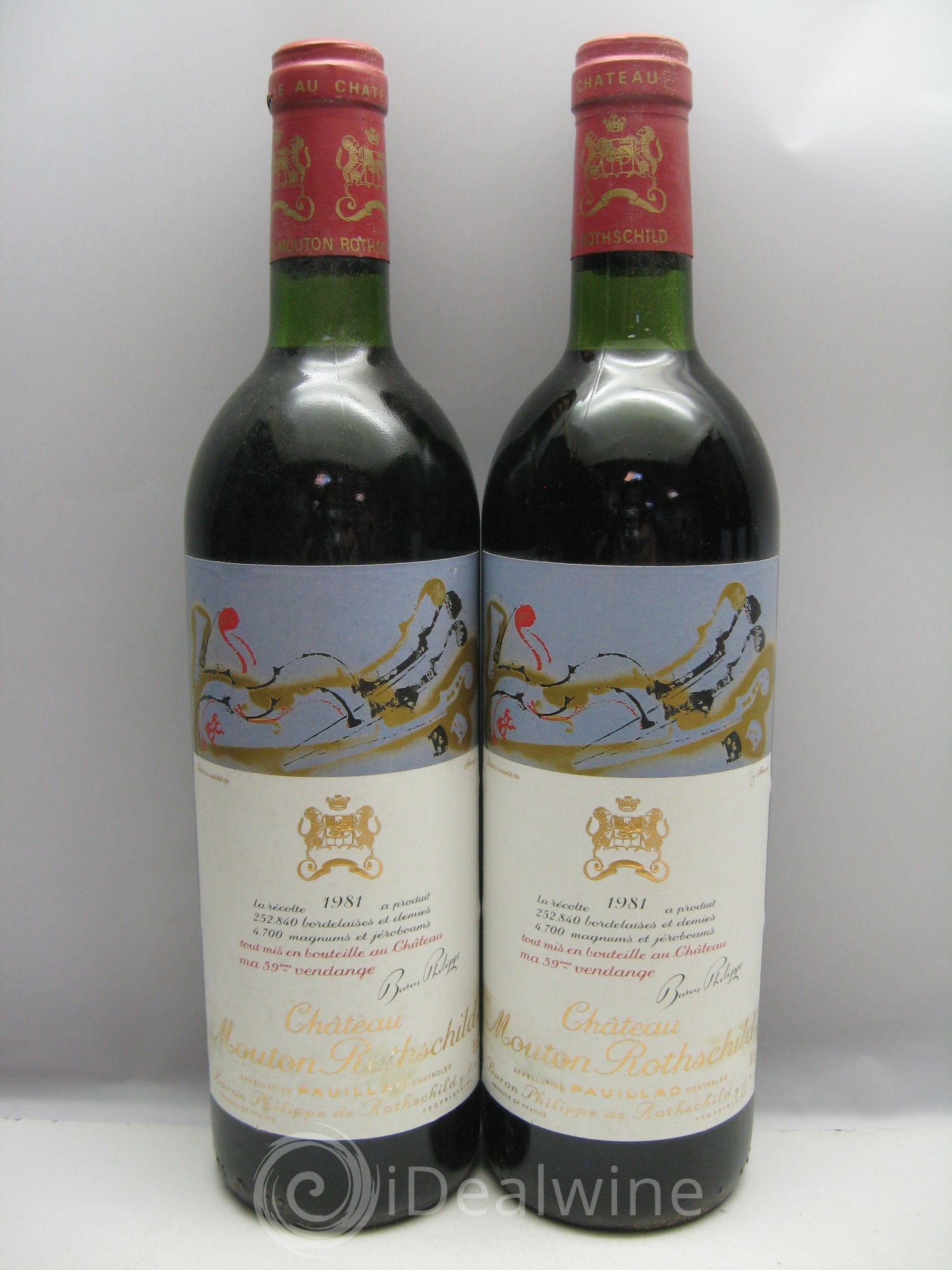 Château Mouton Rothschild 1er Grand Cru Classé 1981 - Lot de 6 bouteilles - 1