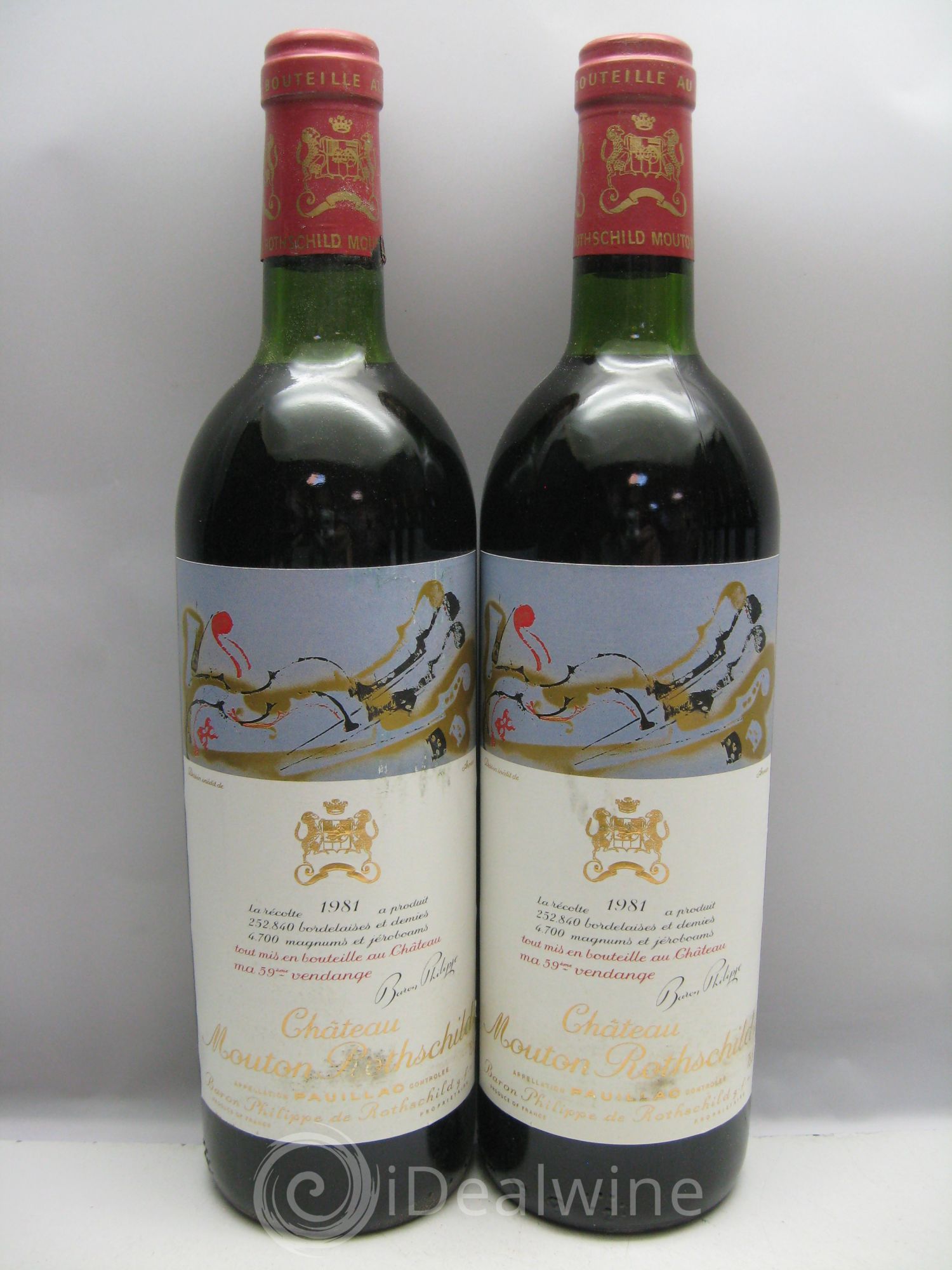 Château Mouton Rothschild 1er Grand Cru Classé 1981 - Lot de 6 bouteilles - 0