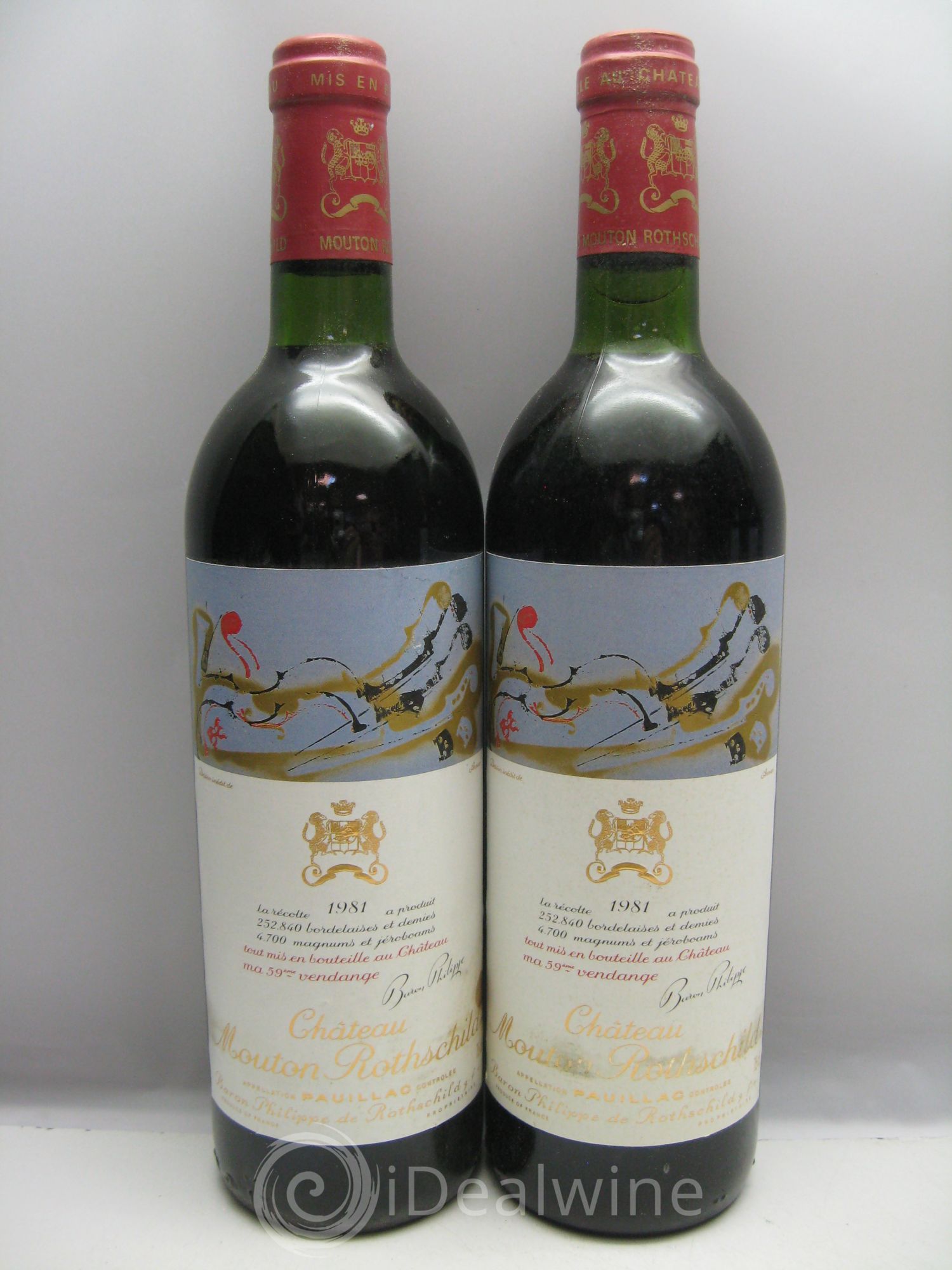 Château Mouton Rothschild 1er Grand Cru Classé 1981 - Lot de 6 bouteilles - 1