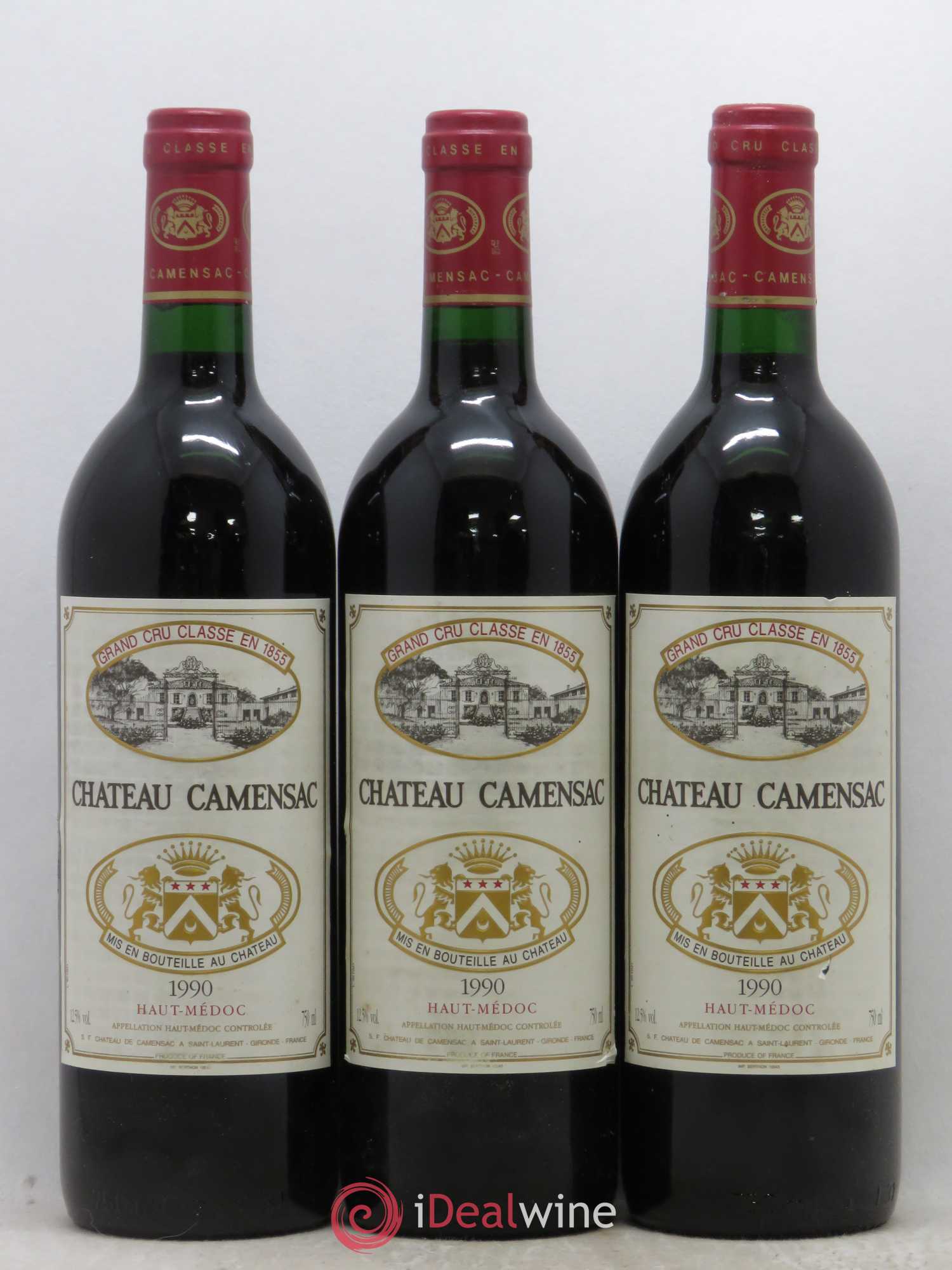 Château Camensac 5ème Grand Cru Classé 1990 - Lot de 3 bouteilles - 0