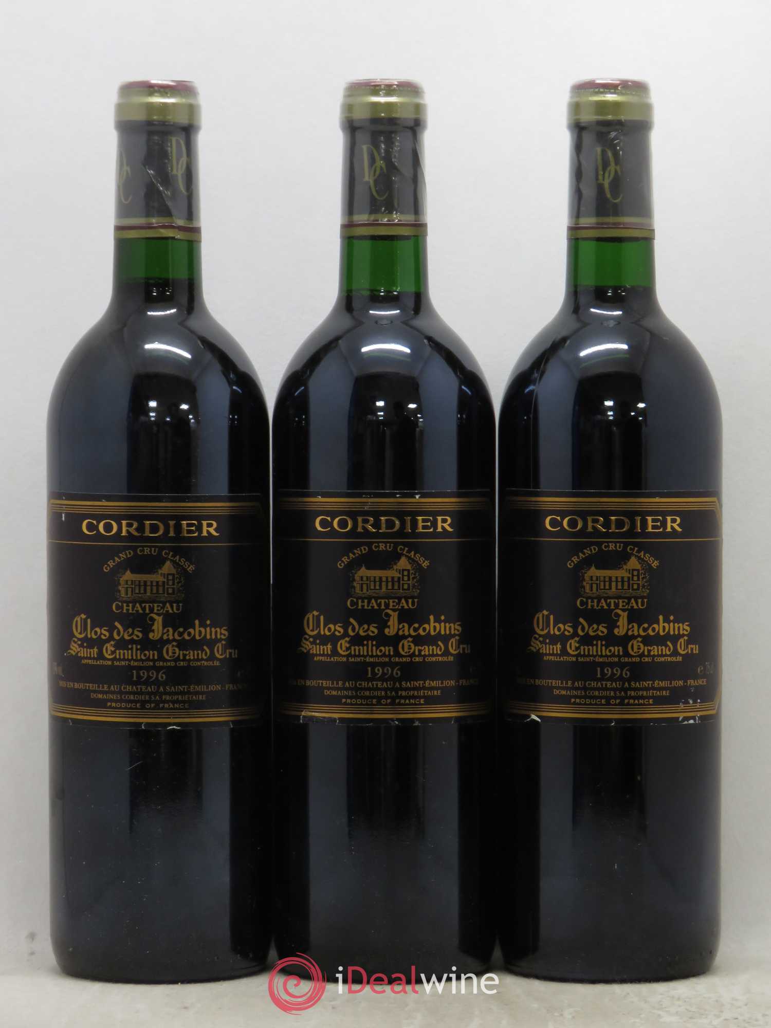 Château Clos des Jacobins Grand Cru Classé 1996 - Lot de 3 bouteilles - 0