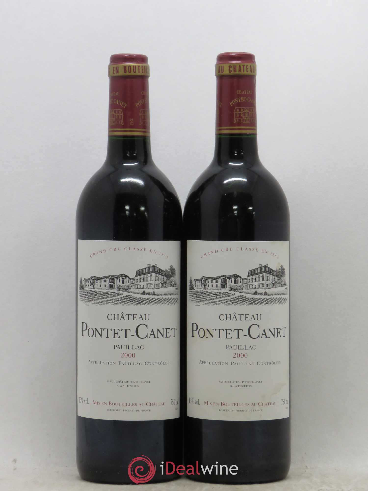 Château Pontet Canet 5ème Grand Cru Classé 2000 - Lot de 2 bouteilles - 0