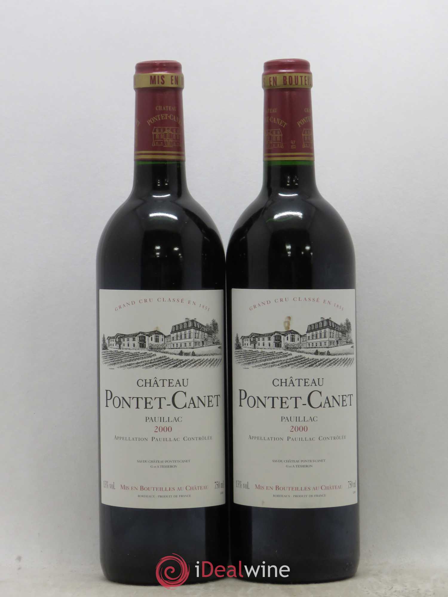 Château Pontet Canet 5ème Grand Cru Classé 2000 - Lot de 2 bouteilles - 0