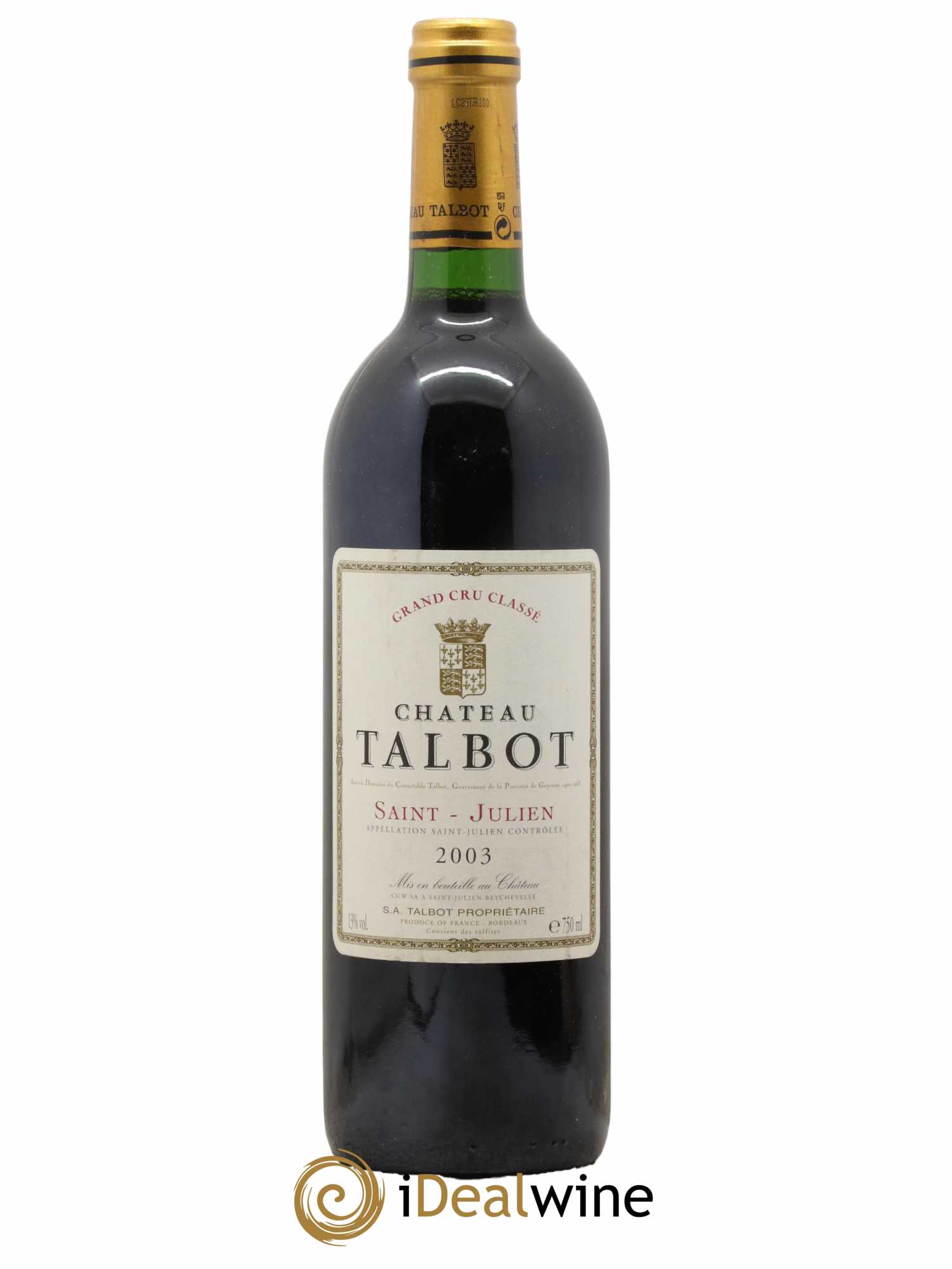 Château Talbot 4ème Grand Cru Classé 2003 - Lot de 1 bouteille - 0