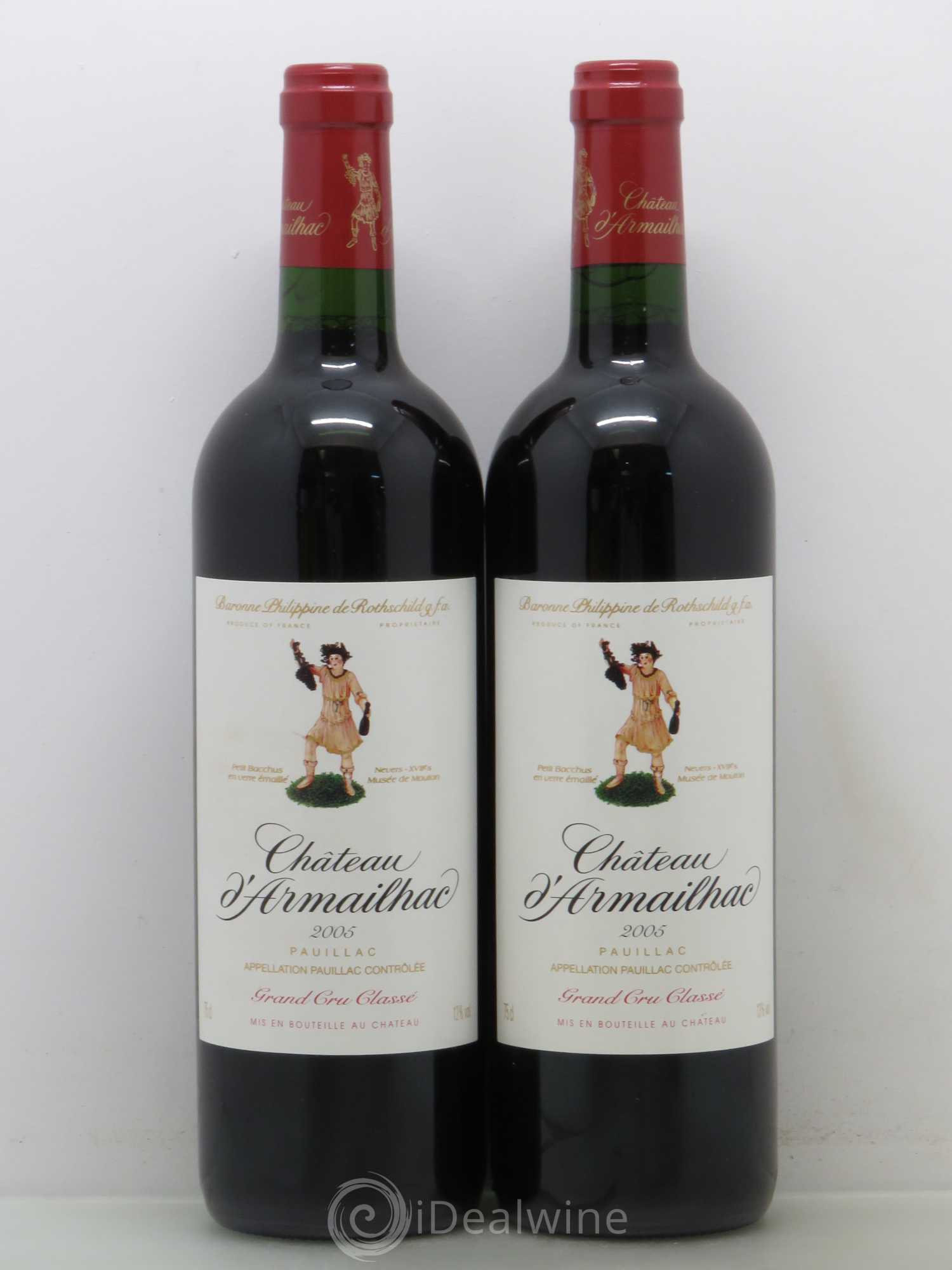 Château d' Armailhac - Mouton Baron(ne) Philippe 5ème Grand Cru Classé 2005 - Lot de 2 bouteilles - 0