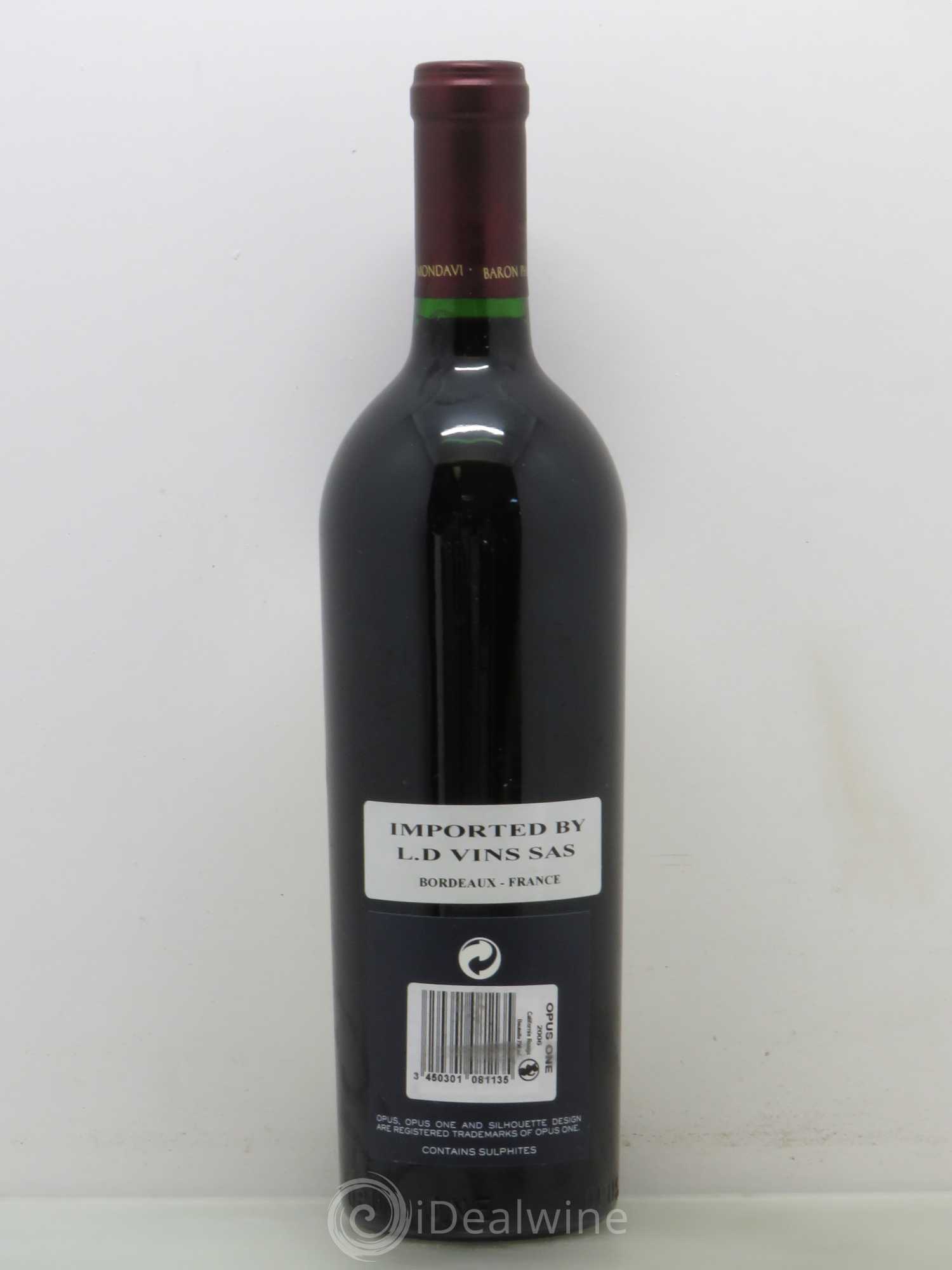 Napa Valley Opus One Robert Mondavi 2006 - Lot de 1 bouteille - 1