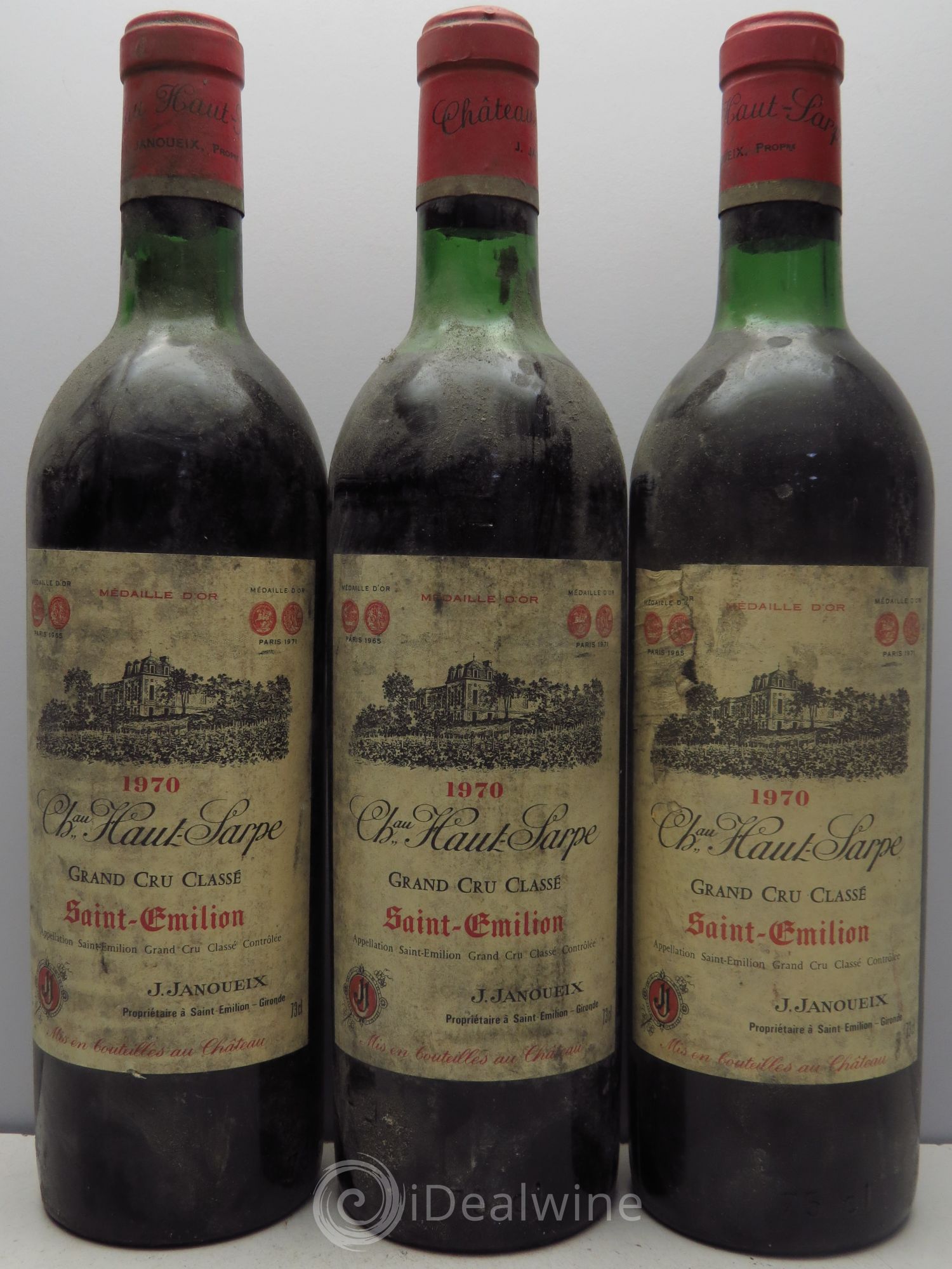 Château Haut Sarpe Grand Cru Classé 1970 - Lot de 3 bouteilles - 0