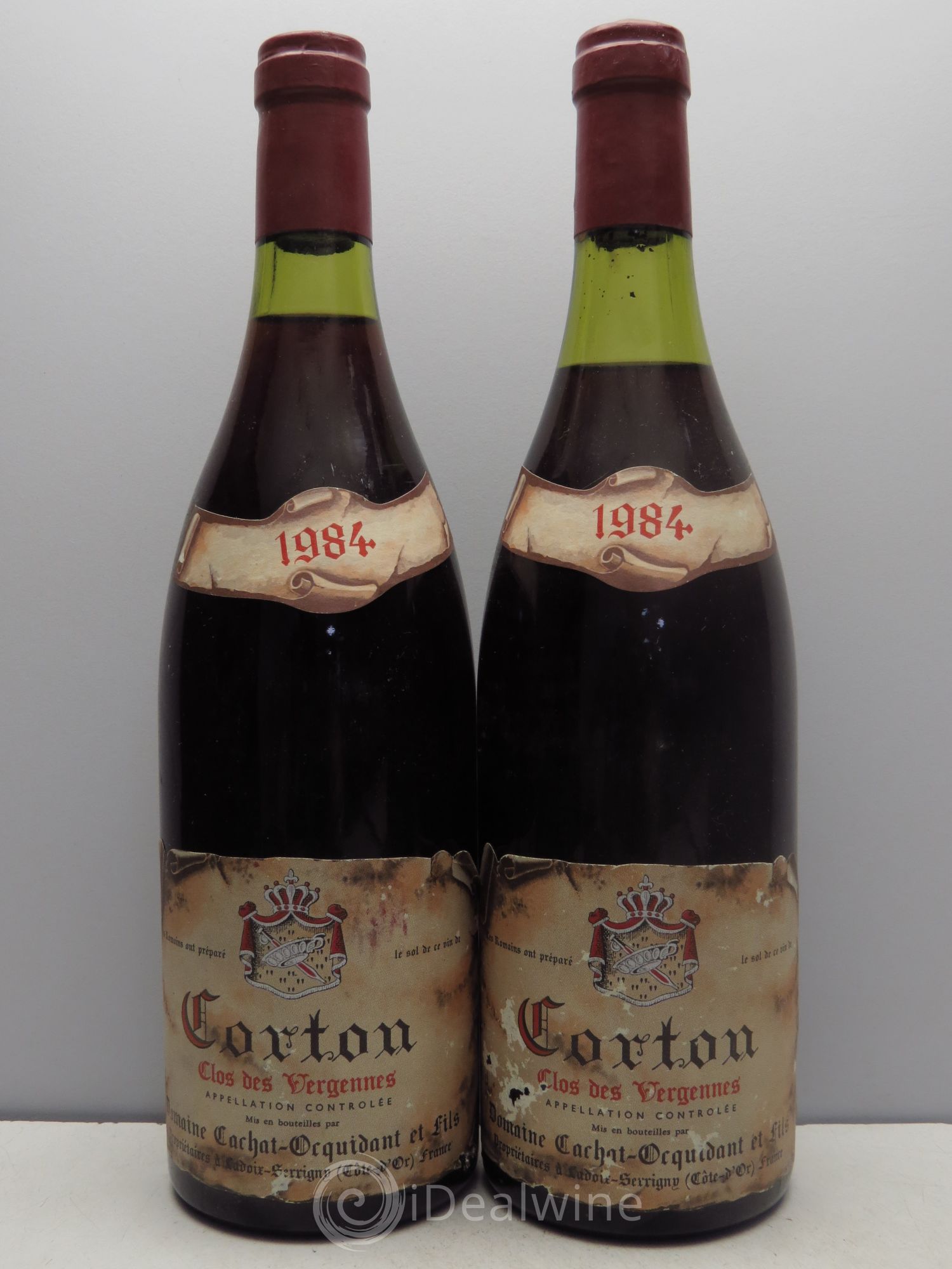 Corton Grand Cru Clos des Vergennes Domaine Cachat-Ocquidant 1984 - Posten von 2 Flaschen - 0