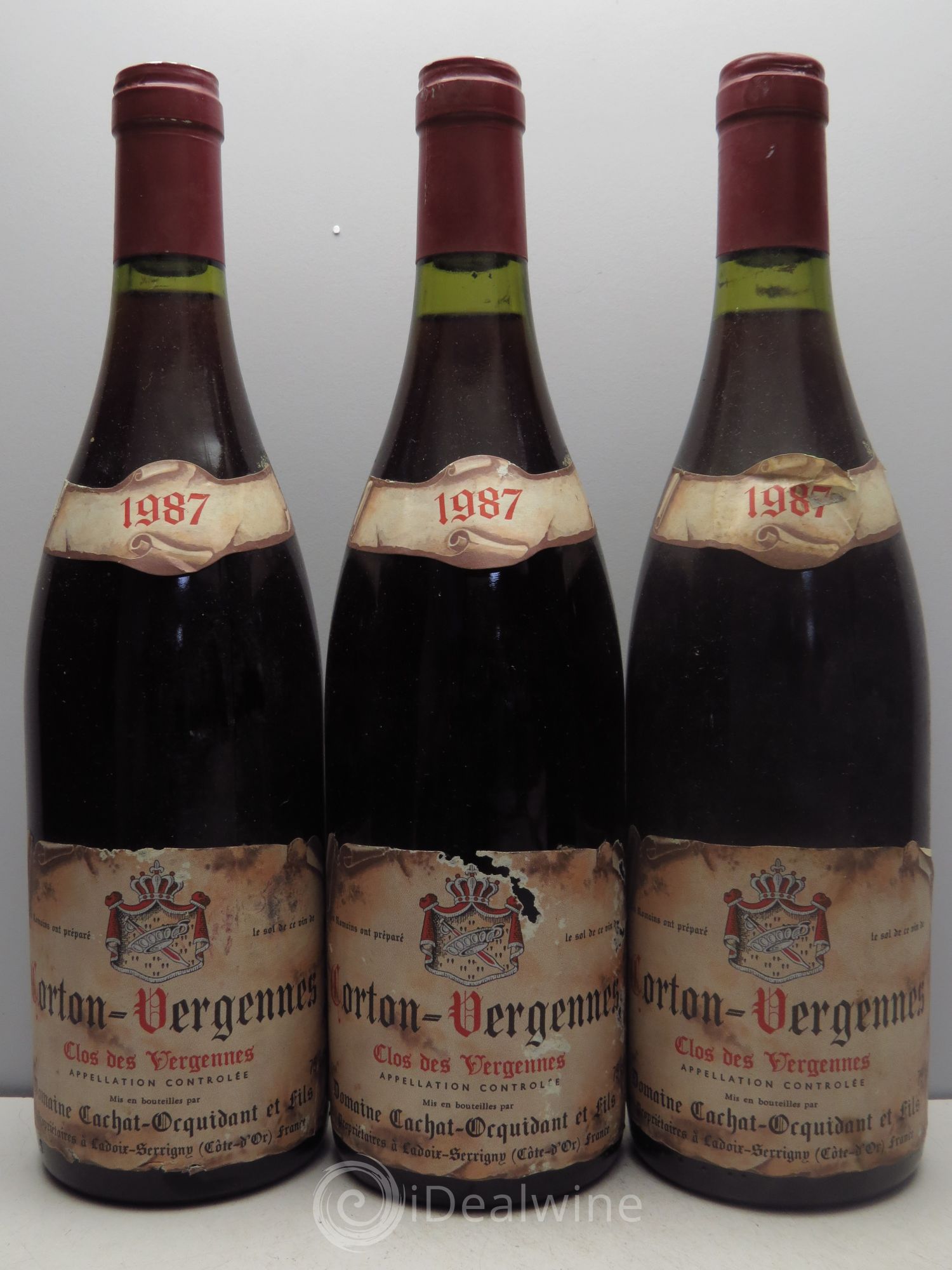 Corton Grand Cru Cachat-Orquidant 1987 - Posten von 3 Flaschen - 0