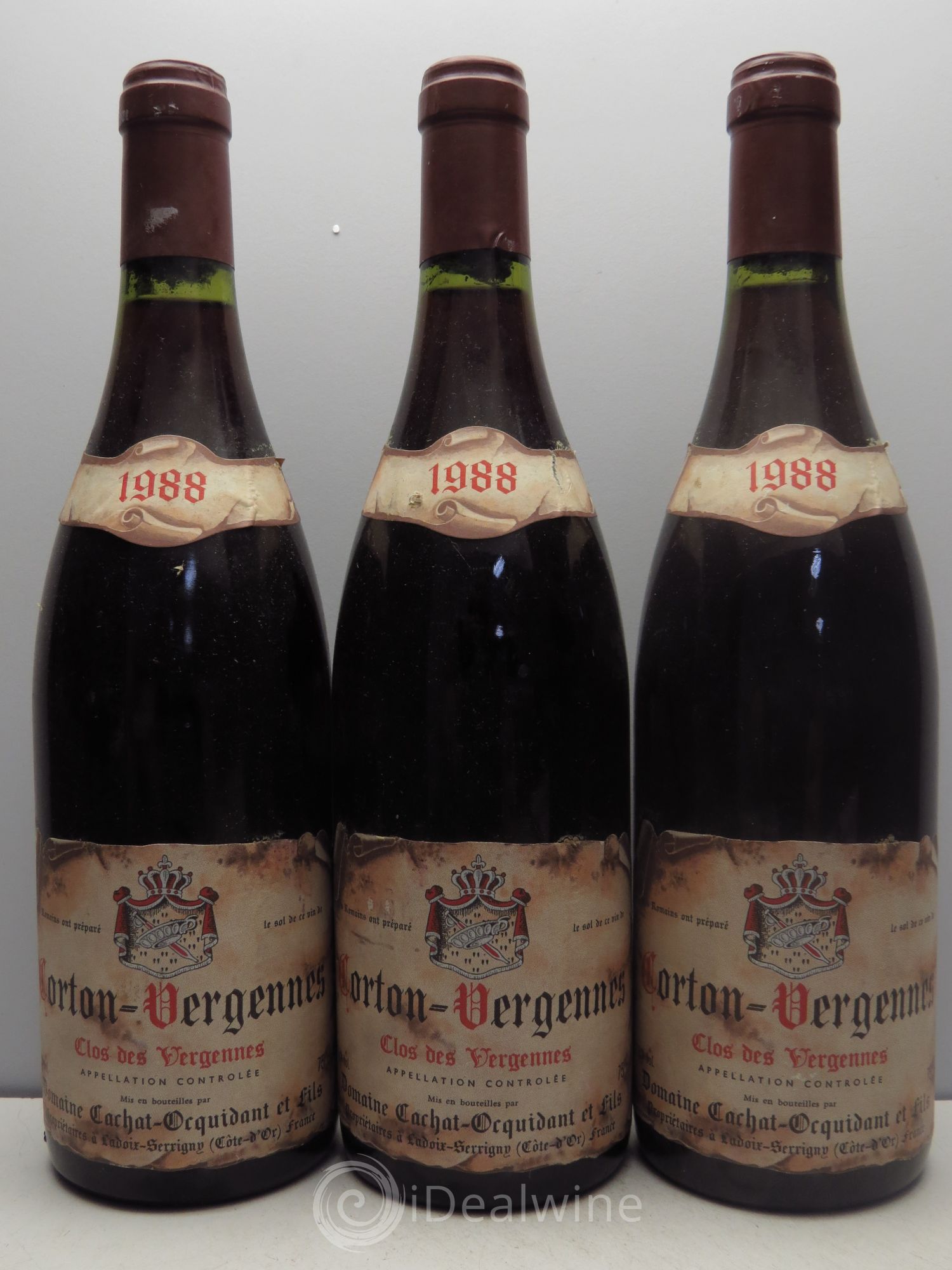 Corton Grand Cru Cachat-Orquidant 1988 - Lot de 3 bouteilles - 0
