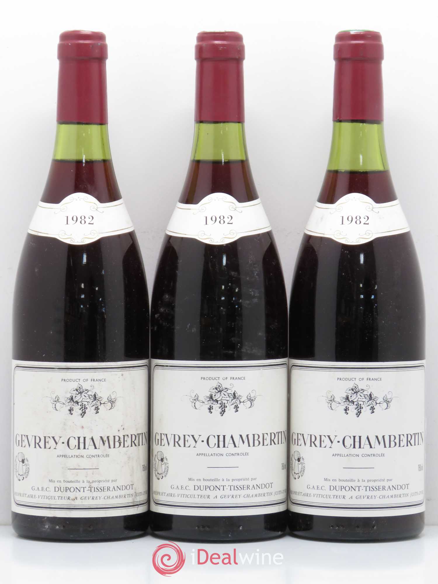 Gevrey-Chambertin Dupont-Tisserandot (Domaine) 1982 - Lot de 3 bouteilles - 0