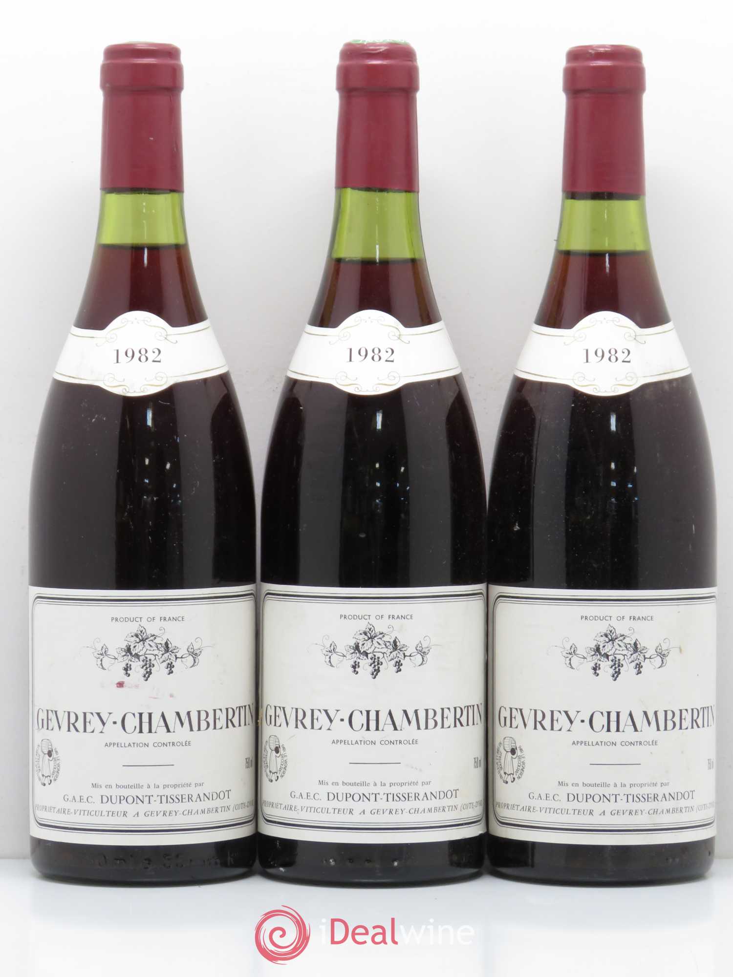 Gevrey-Chambertin Dupont-Tisserandot (Domaine) 1982 - Lot de 3 bouteilles - 0