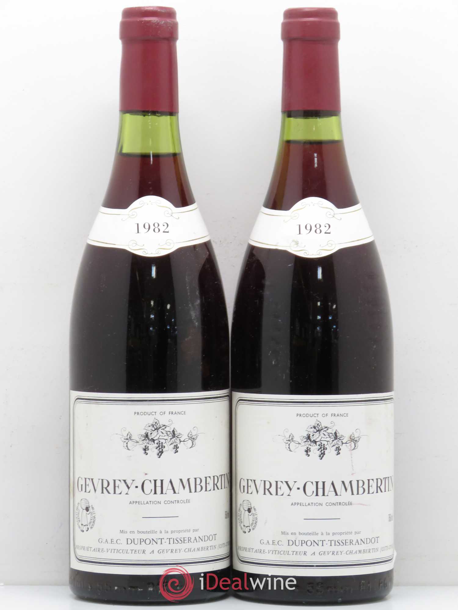 Gevrey-Chambertin Dupont-Tisserandot (Domaine) 1982 - Lot de 2 bouteilles - 0