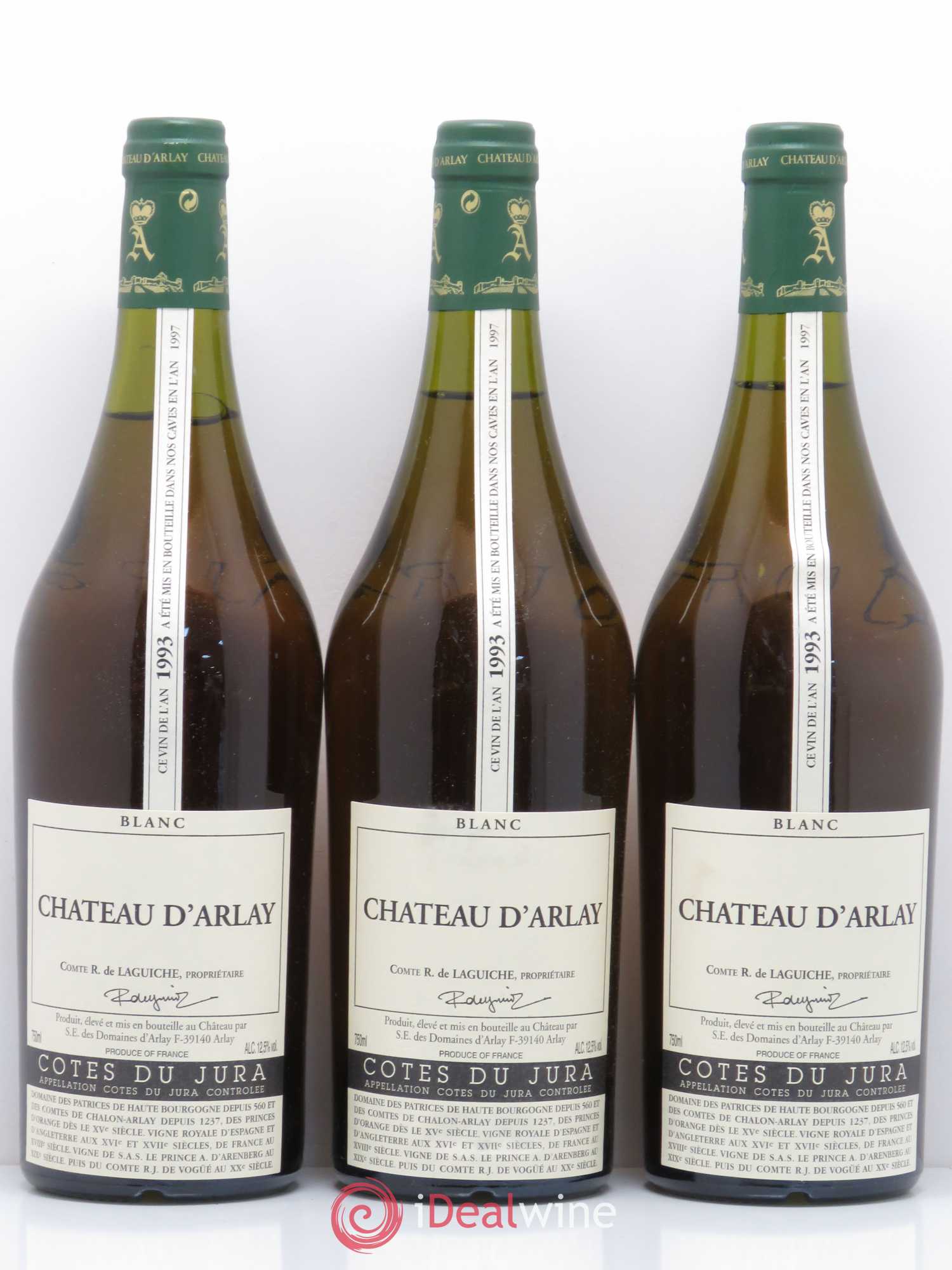 Côtes du Jura Blanc Tradition Château d'Arlay 1993 - Posten von 3 Flaschen - 0