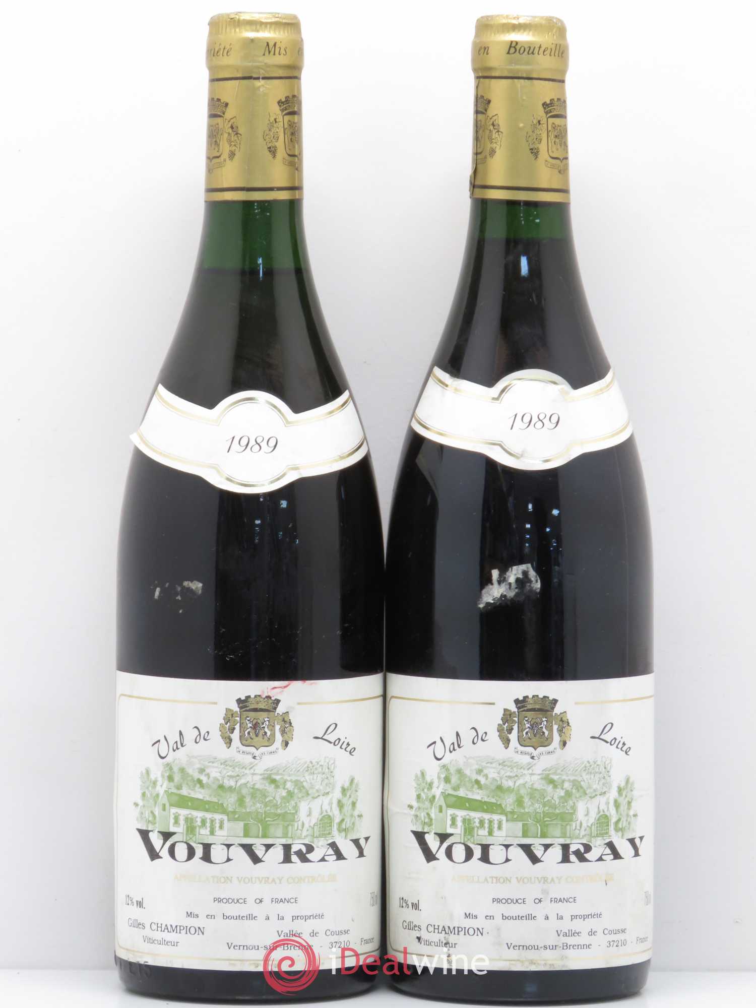 Vouvray Gilles Champion 1989 - Posten von 2 Flaschen - 0