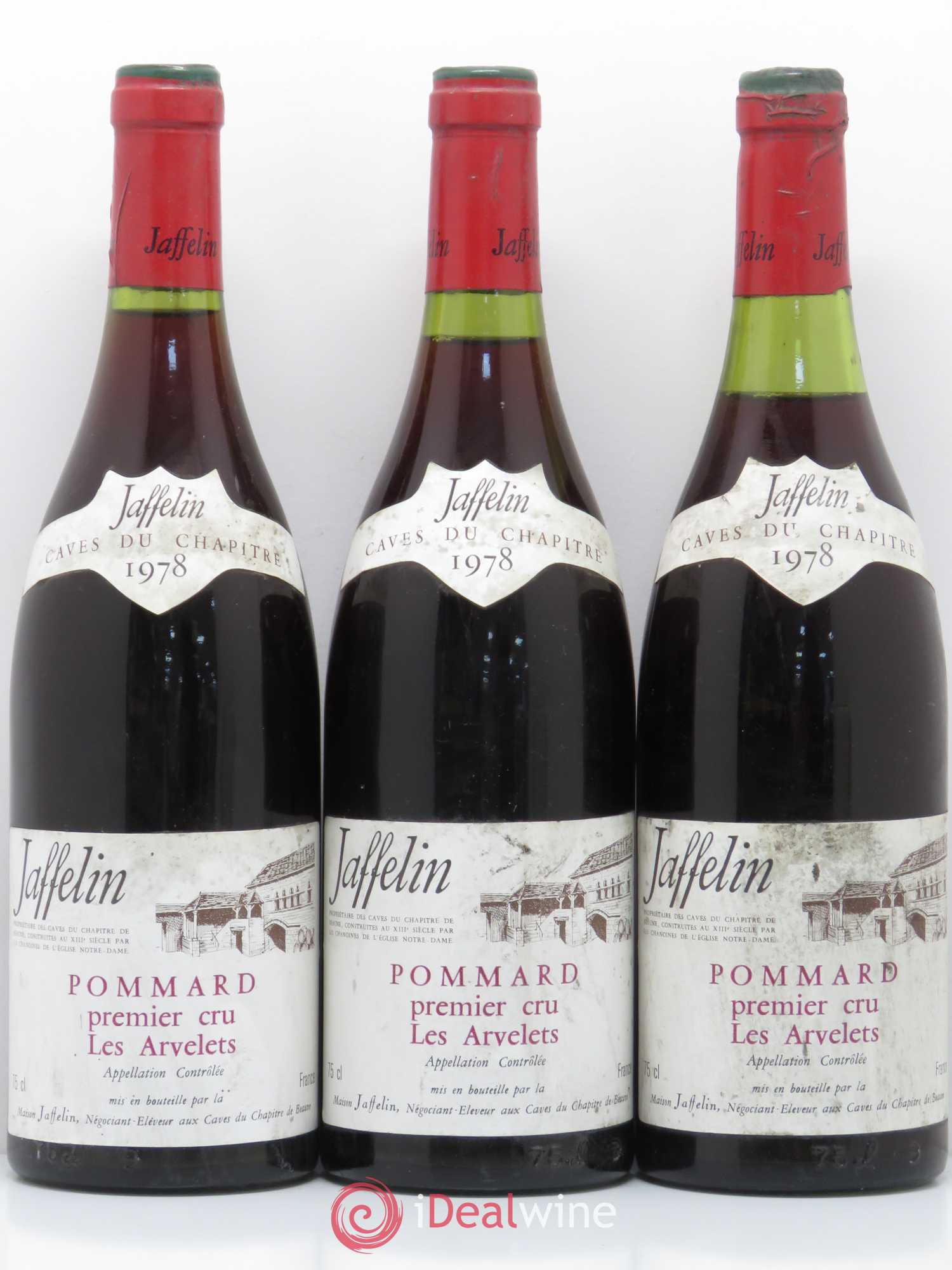 Pommard 1er Cru Les Arvelets Jaffelin 1978 - Posten von 3 Flaschen - 0