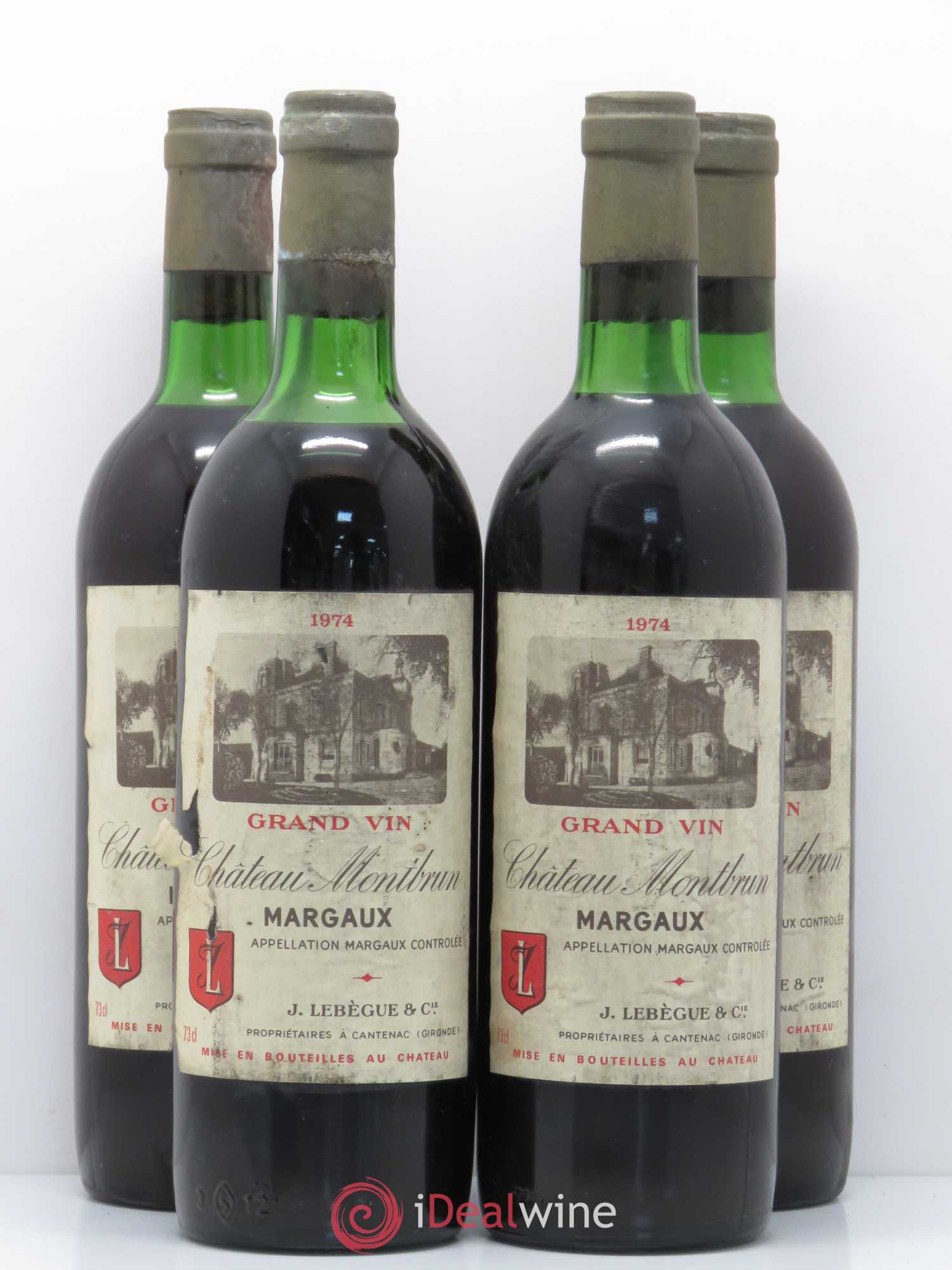 Château Montbrun Cru Bourgeois 1974 - Lot de 4 bouteilles - 0