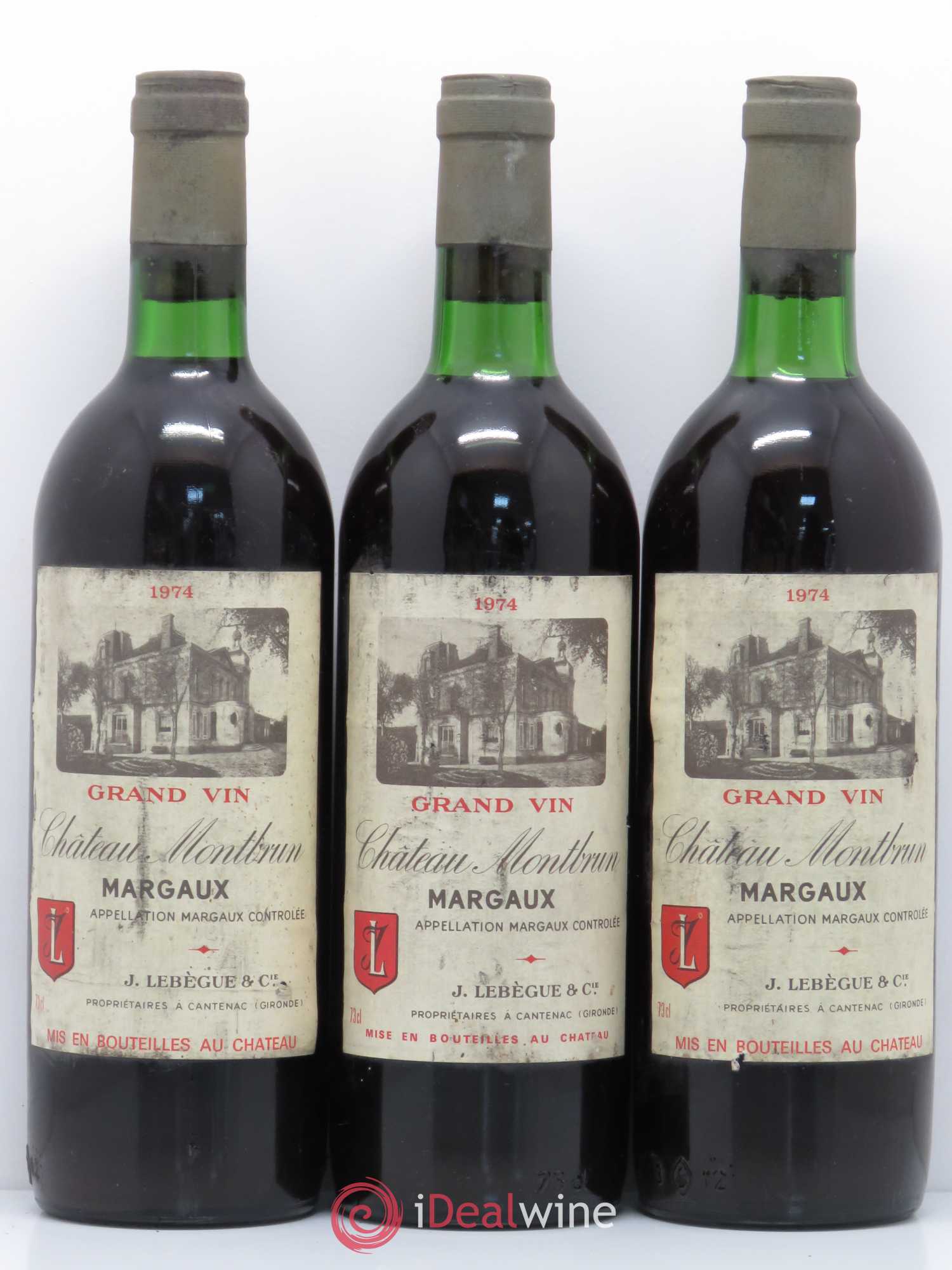 Château Montbrun Cru Bourgeois 1974 - Lot de 3 bouteilles - 0