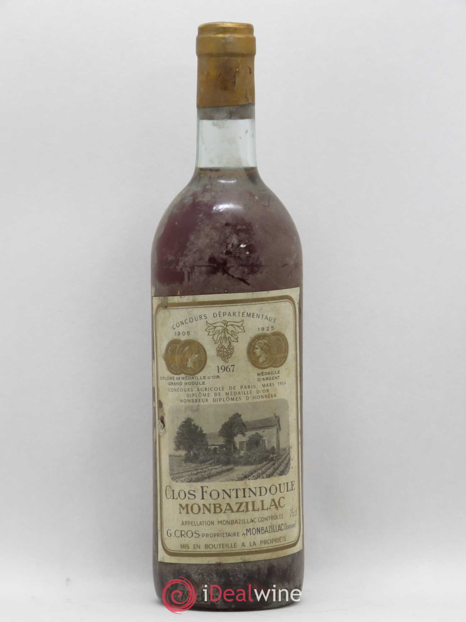 Monbazillac Clos Fontindoule 1967 - Lot de 1 bouteille - 0