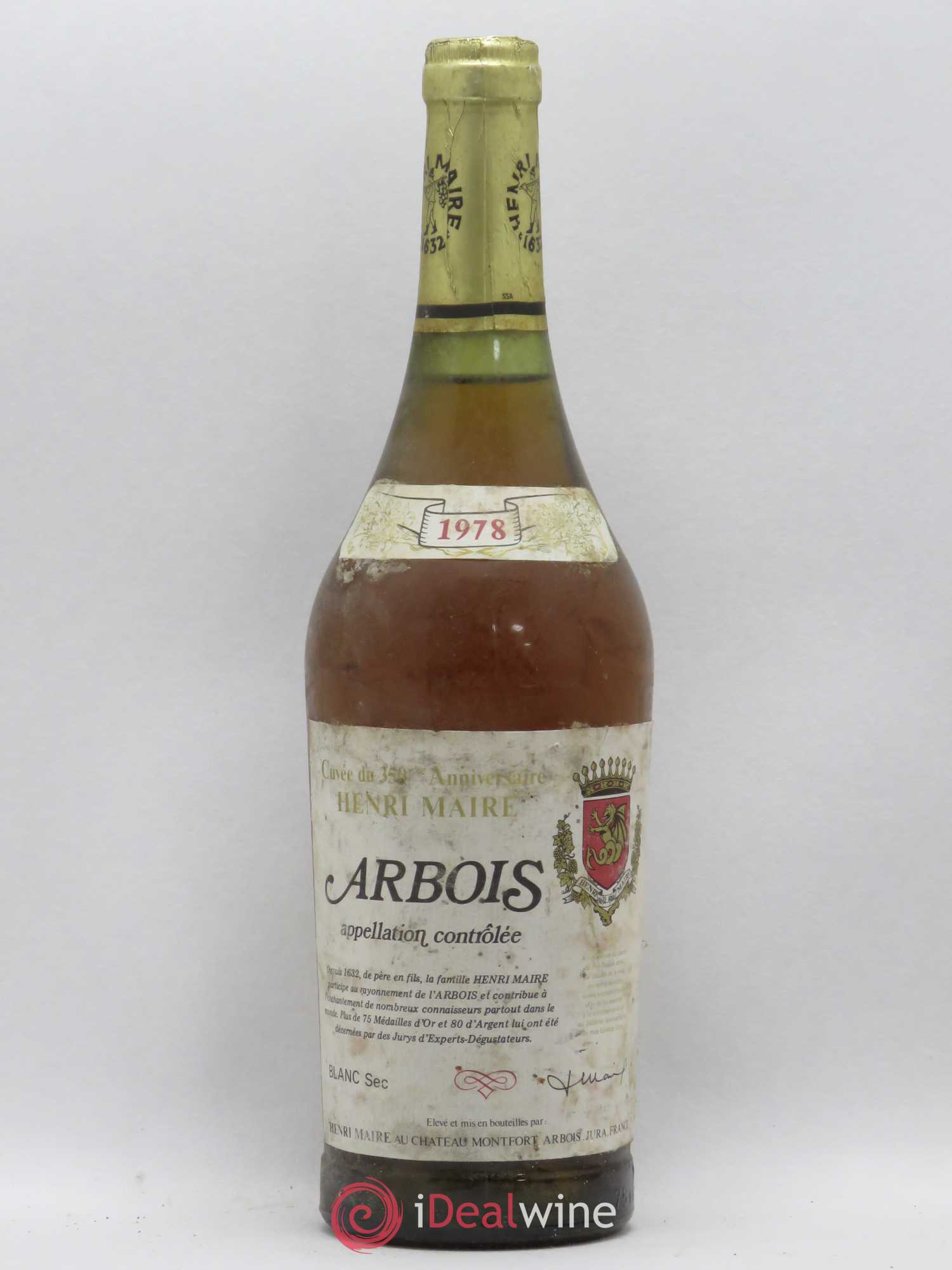 Arbois Cuvée du 350ème Anniversaire Henri Maire 1978 - Posten von 1 Flasche - 0