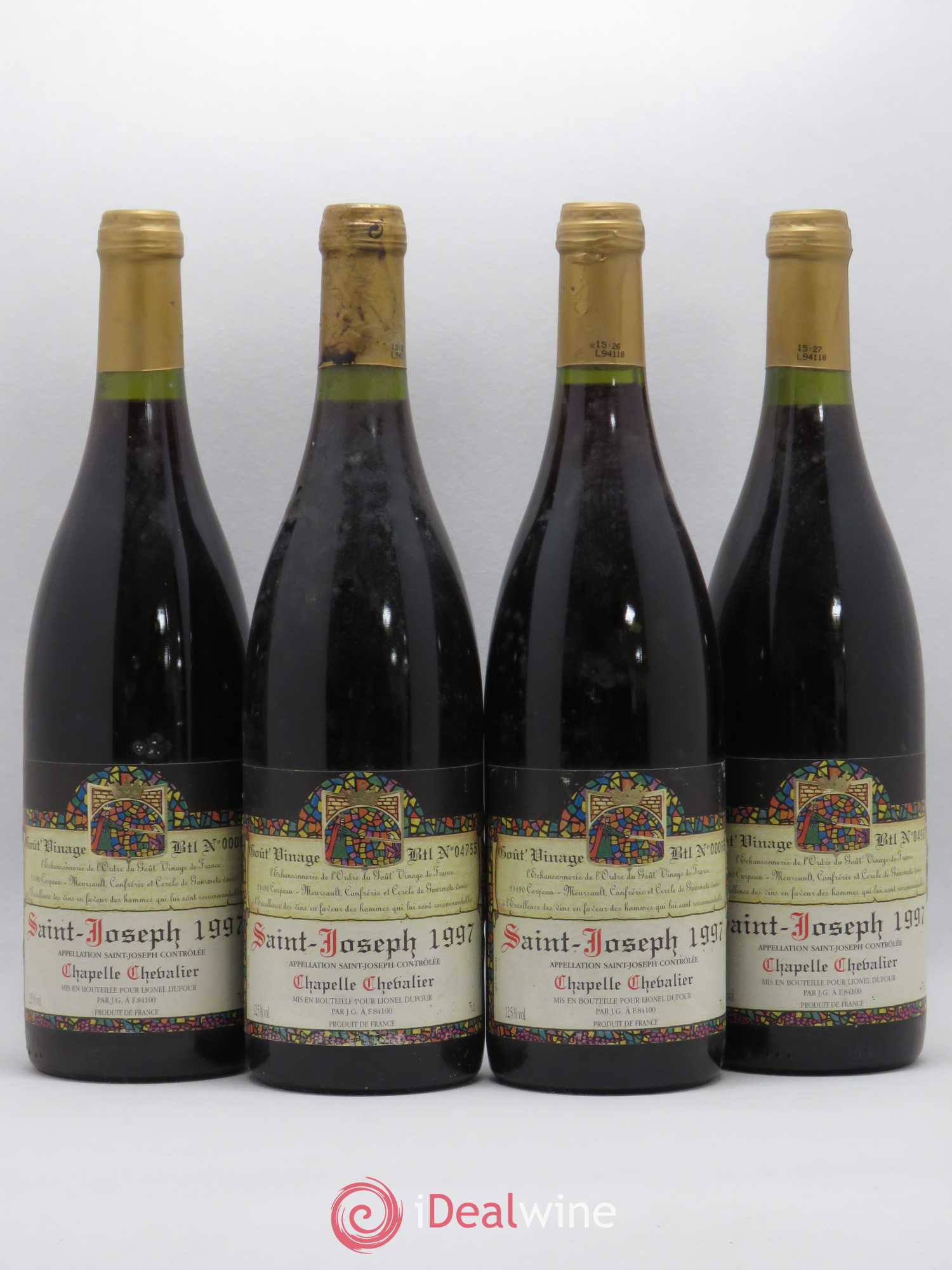 Saint-Joseph Chapelle Chevalier Lionel Dufour 1997 - Posten von 4 Flaschen - 0
