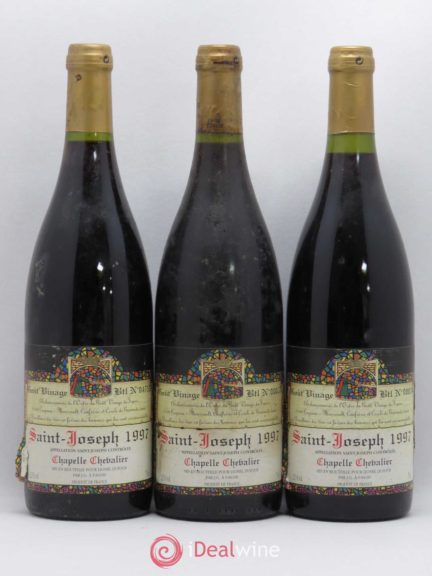 Saint-Joseph Chapelle Chevalier Lionel Dufour 1997 - Posten von 3 Flaschen - 0