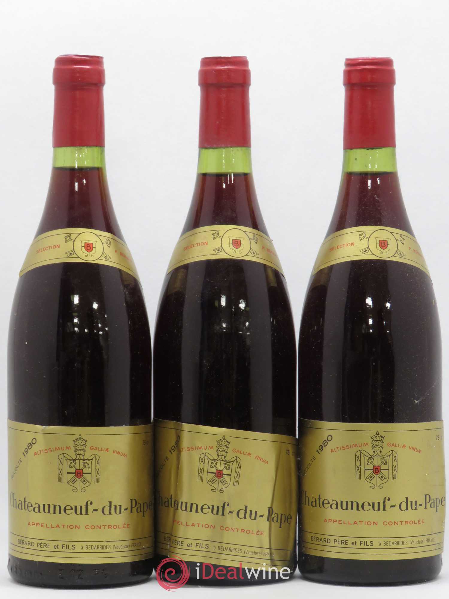 Châteauneuf-du-Pape Berard Pere et Fils 1980 - Posten von 3 Flaschen - 0