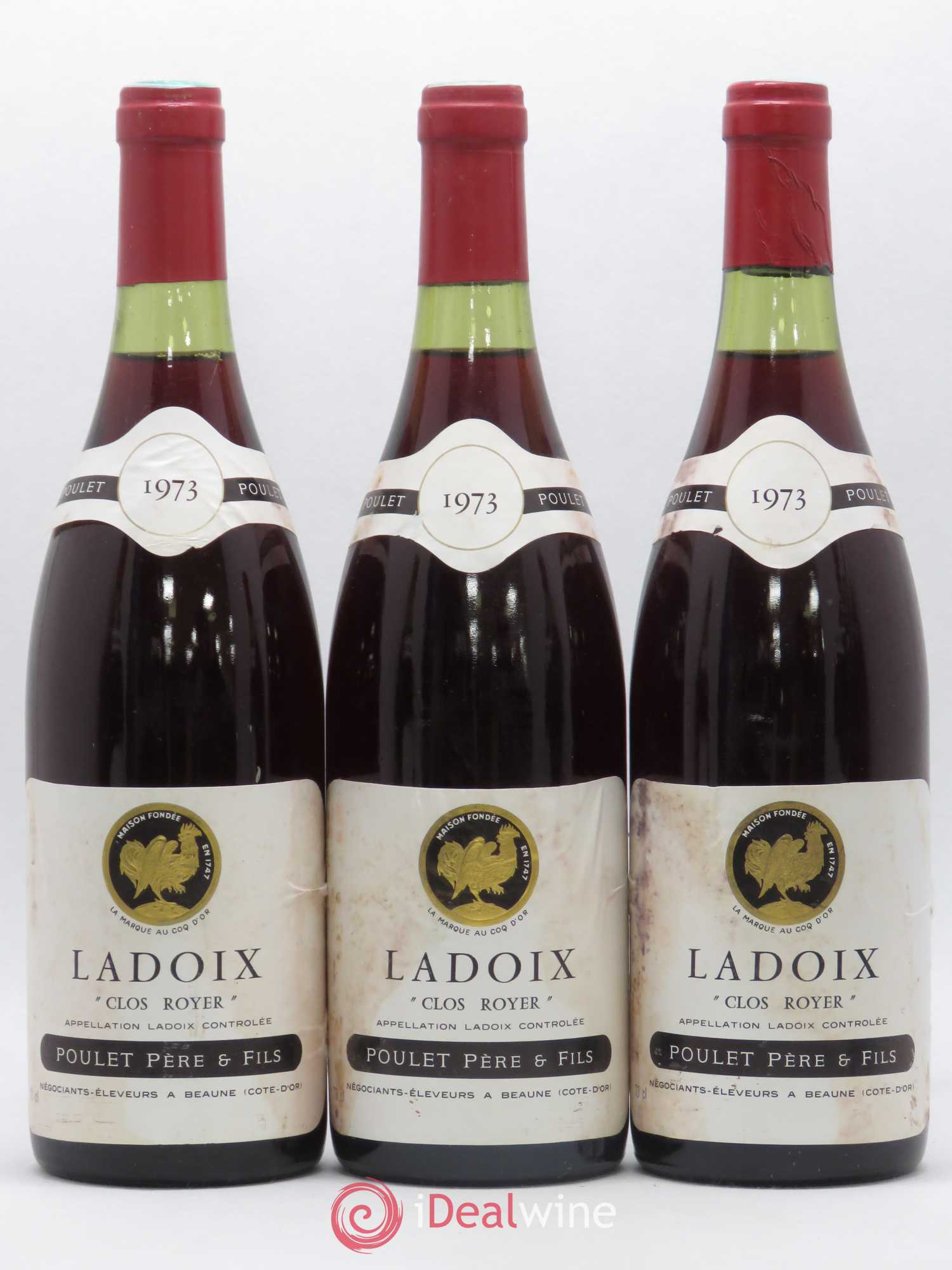 Ladoix Clos Royer Poulet Père et Fils 1973 - Posten von 5 Flaschen - 1