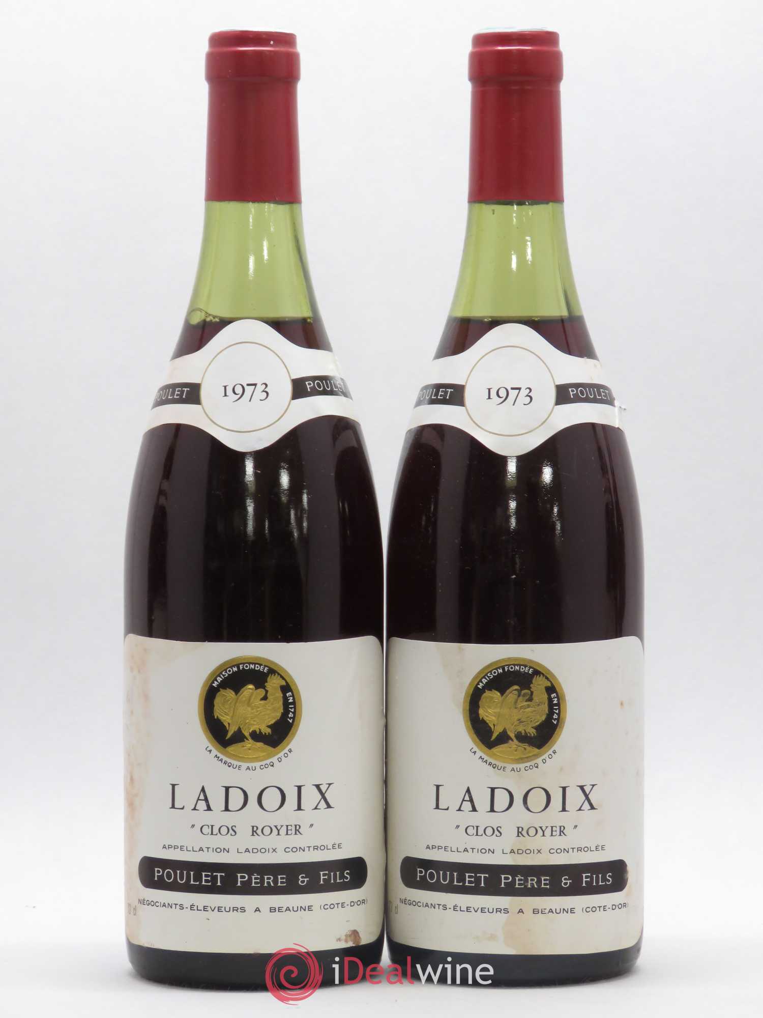 Ladoix Clos Royer Poulet Père et Fils 1973 - Posten von 5 Flaschen - 2