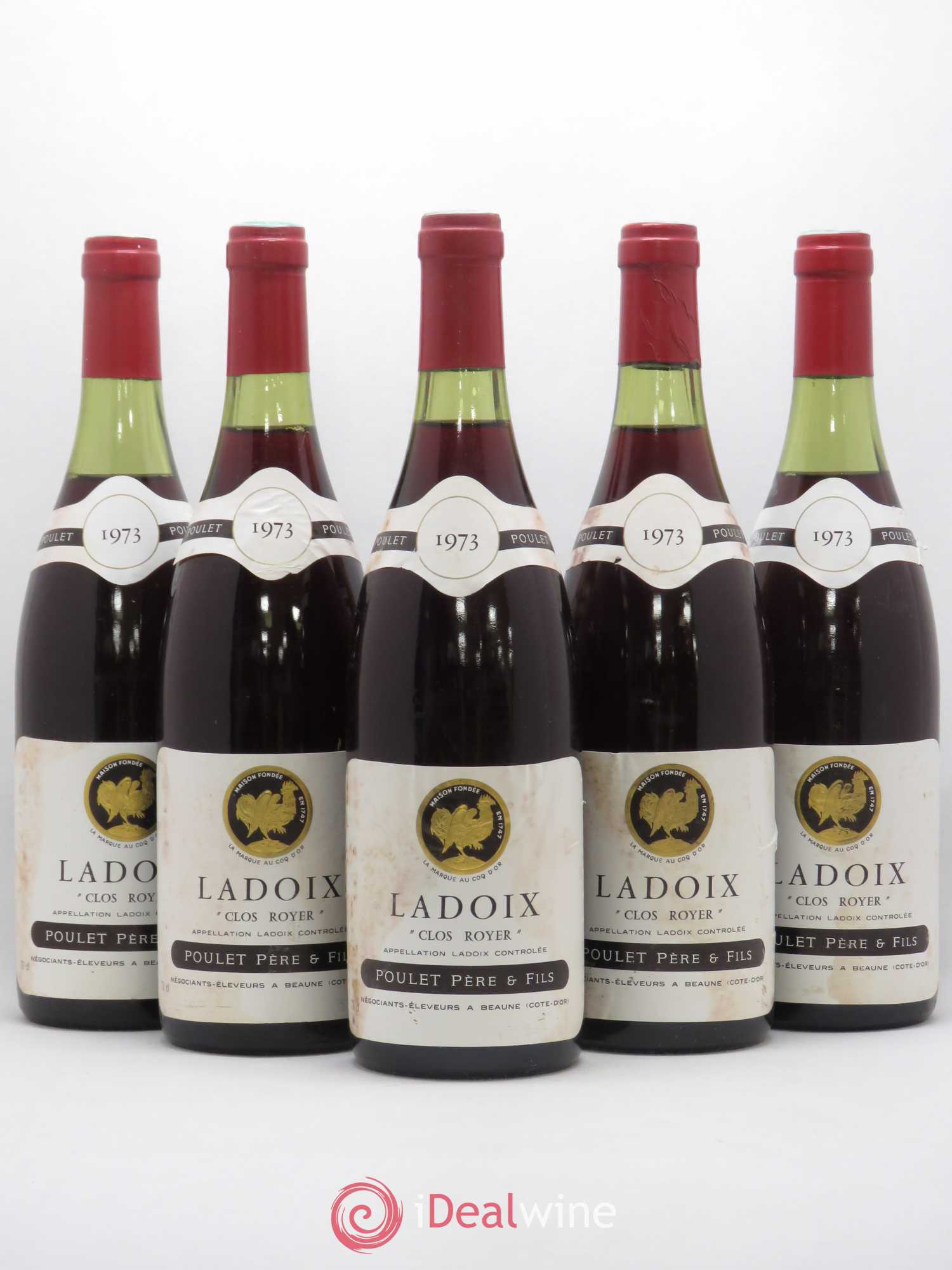 Ladoix Clos Royer Poulet Père et Fils 1973 - Posten von 5 Flaschen - 0