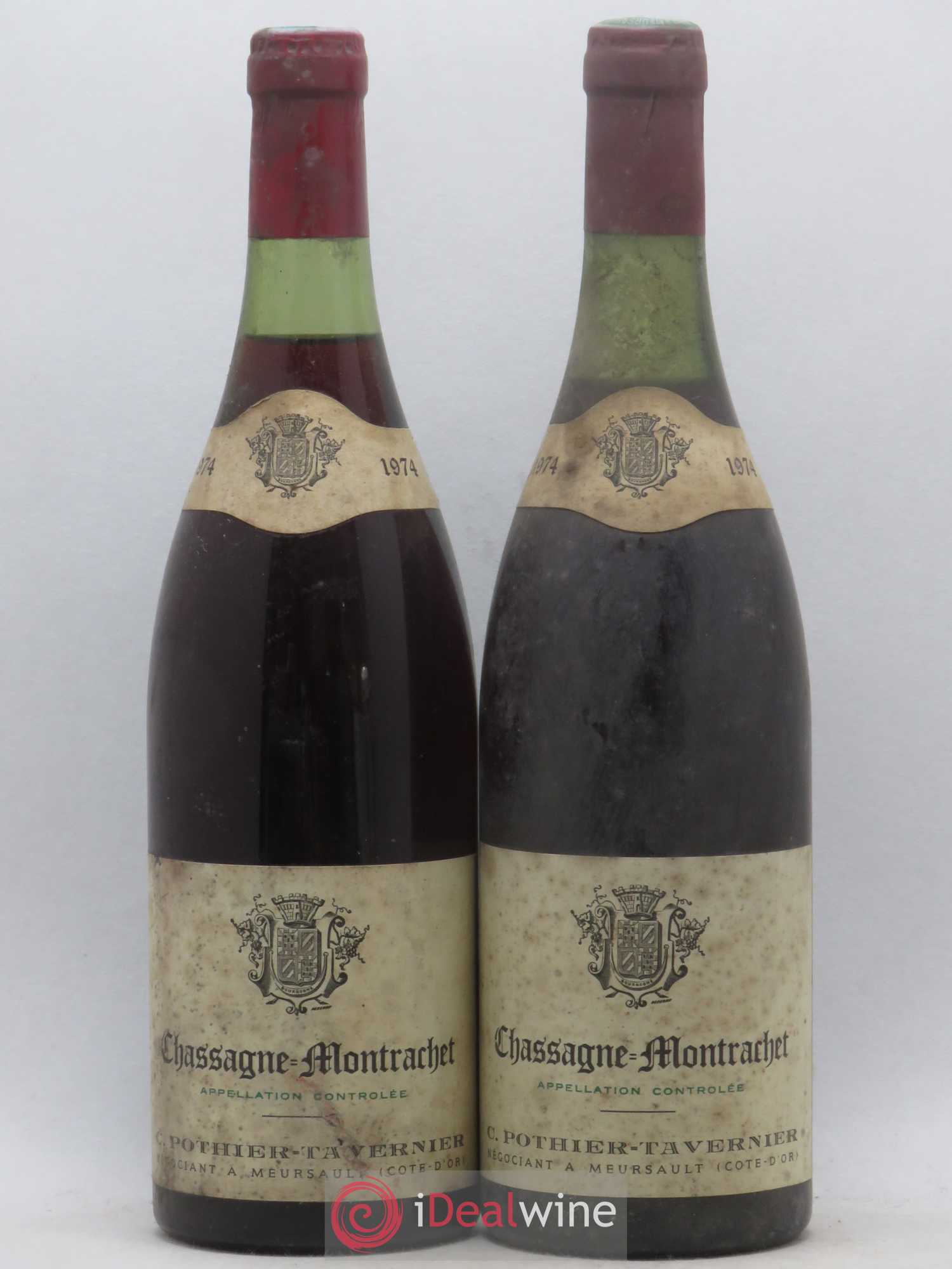 Chassagne-Montrachet Pothier Tavernier 1974 - Lot de 2 bouteilles - 0