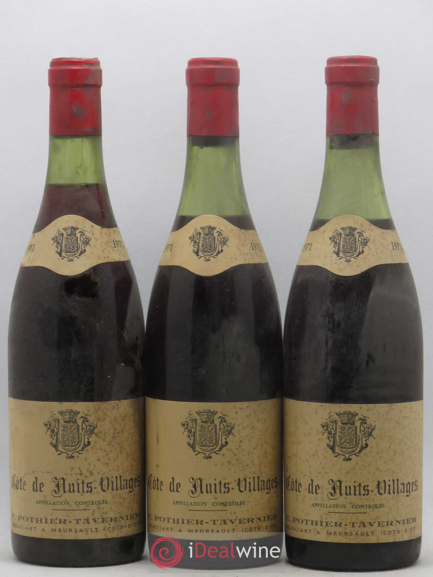 Côte de Nuits-Villages Pothier Tavernier 1971 - Lot de 3 bouteilles - 0