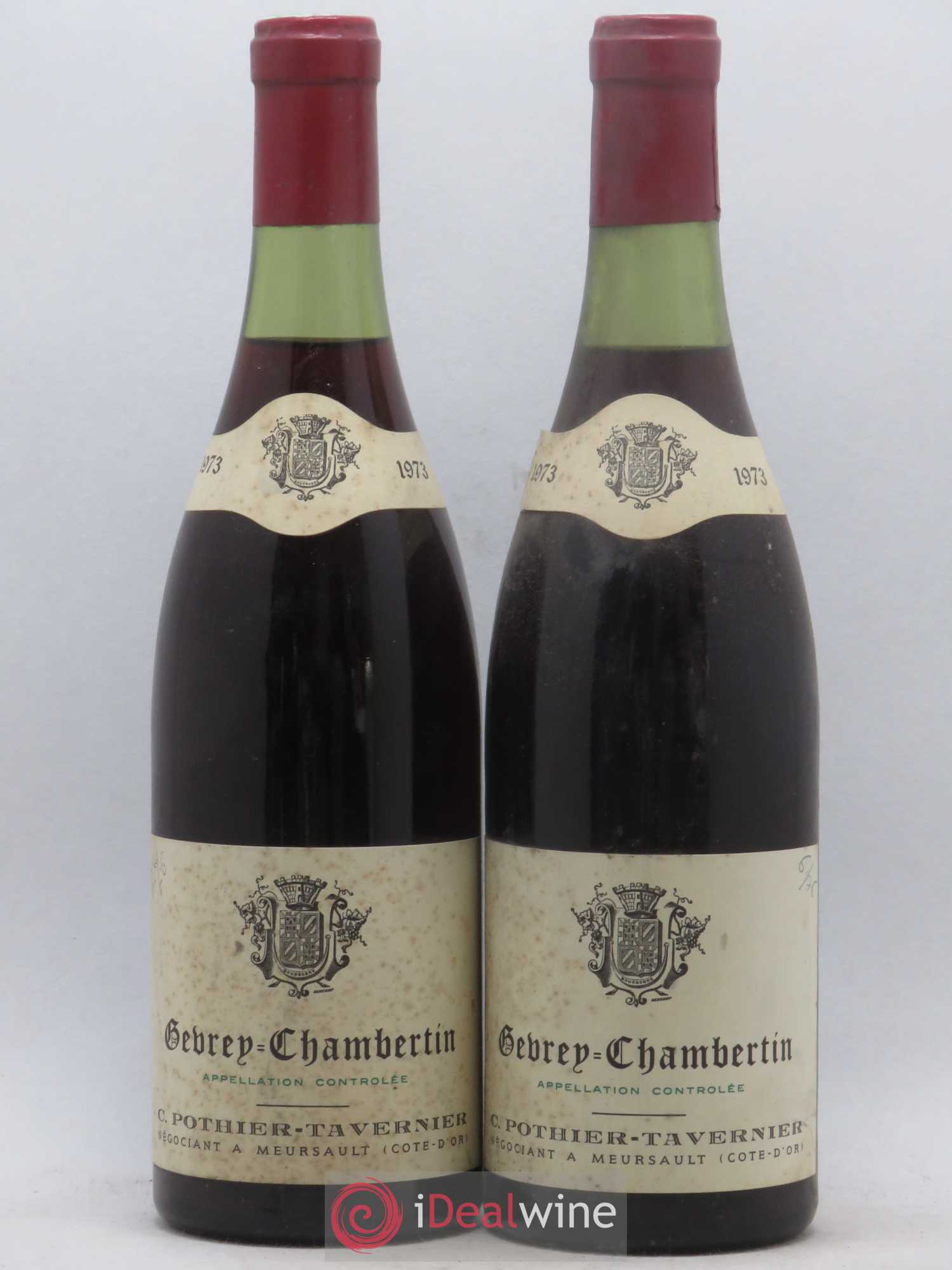 Gevrey-Chambertin Pothier Tavernier 1973 - Lot de 2 bouteilles - 0