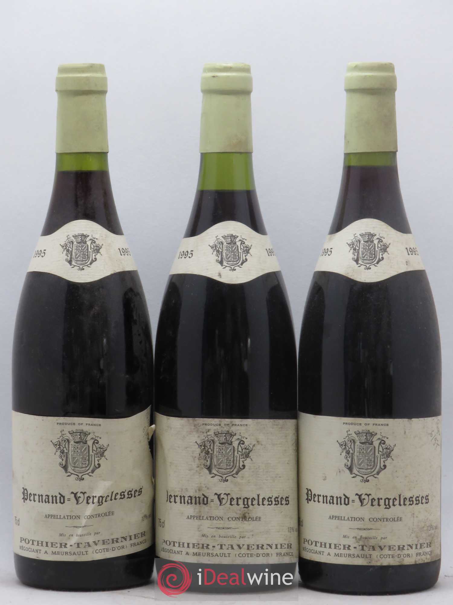 Pernand-Vergelesses Pothier Tavernier 1995 - Lot de 3 bouteilles - 0