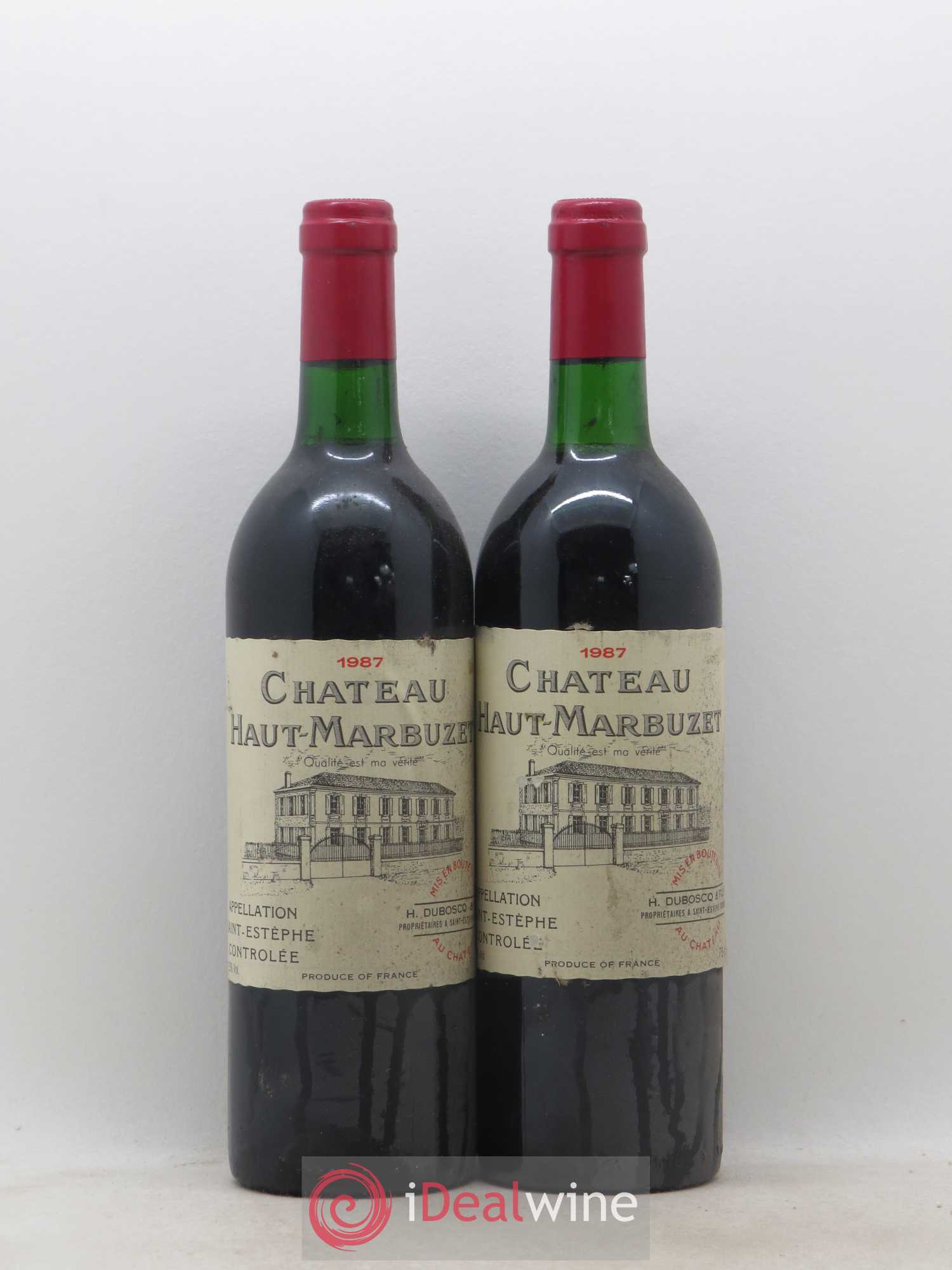 Château Haut Marbuzet 1987 - Lot de 2 bouteilles - 0