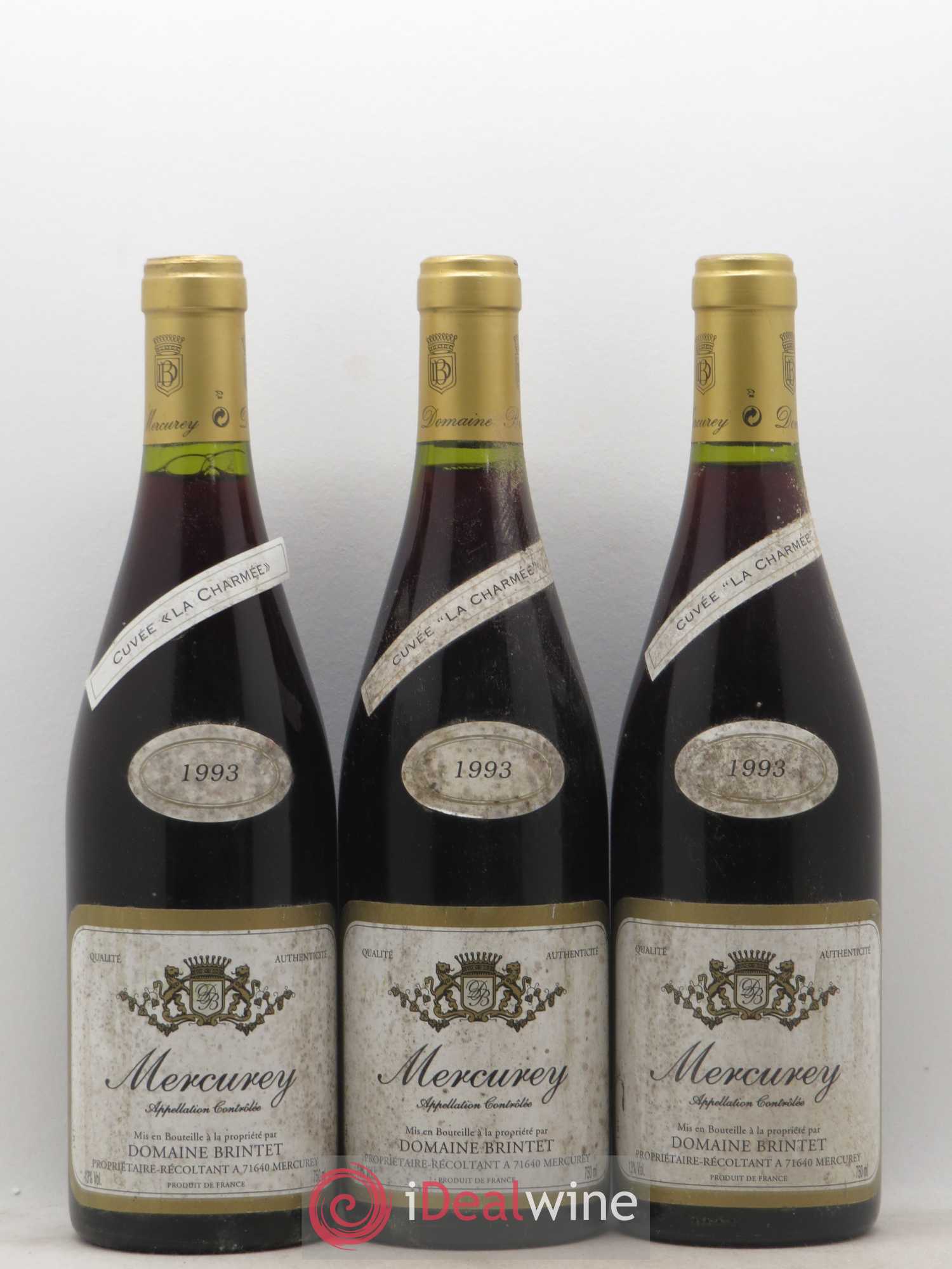 Mercurey La Charmée Domaine Brintet 1993 - Posten von 3 Flaschen - 0