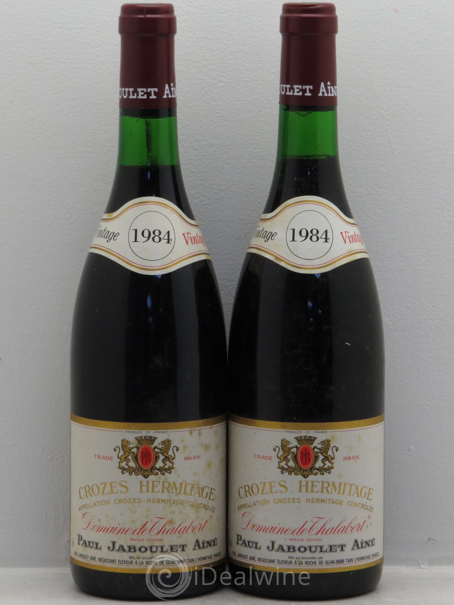 Crozes-Hermitage Domaine de Thalabert Paul Jaboulet Ainé 1984 - Lot de 2 bouteilles - 0