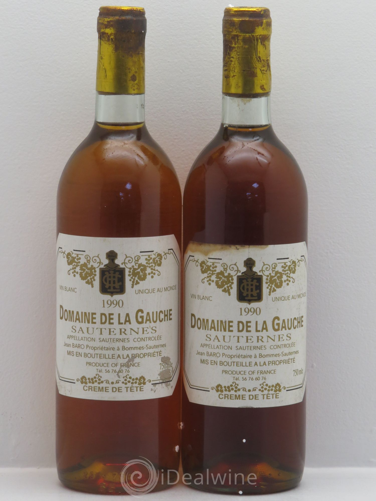 Sauternes Domaine de la Gauche 1990 - Lotto di 2 bottiglie - 0