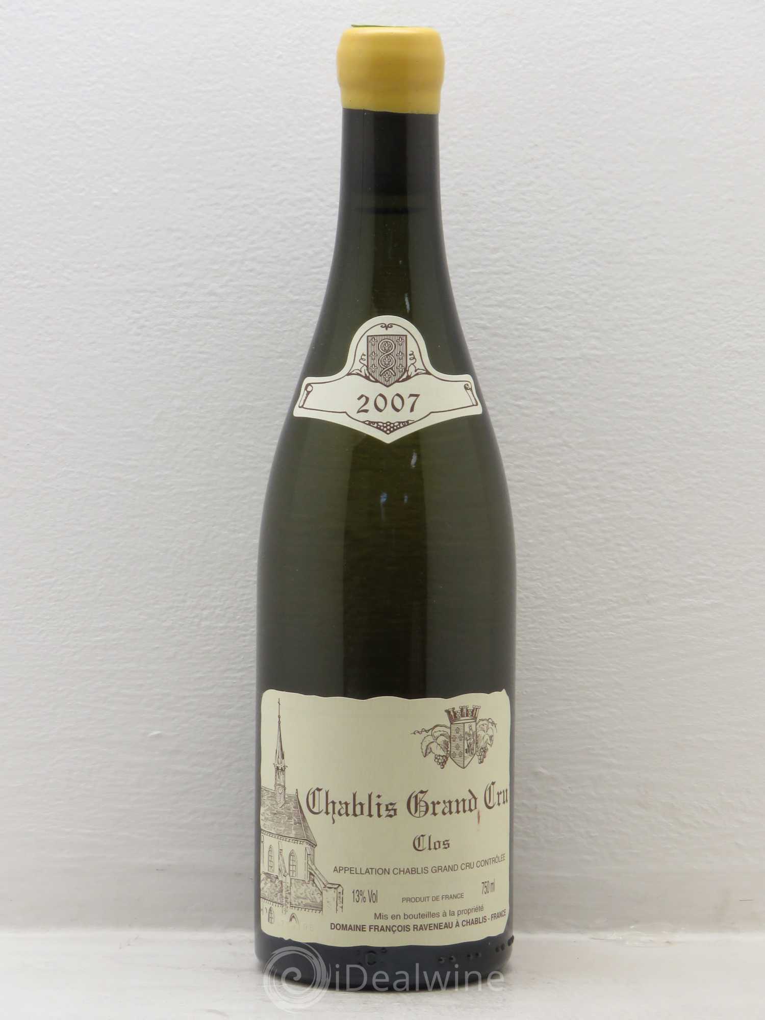 Chablis Grand Cru Clos Raveneau (Domaine) 2007 - Lot de 1 bouteille - 0